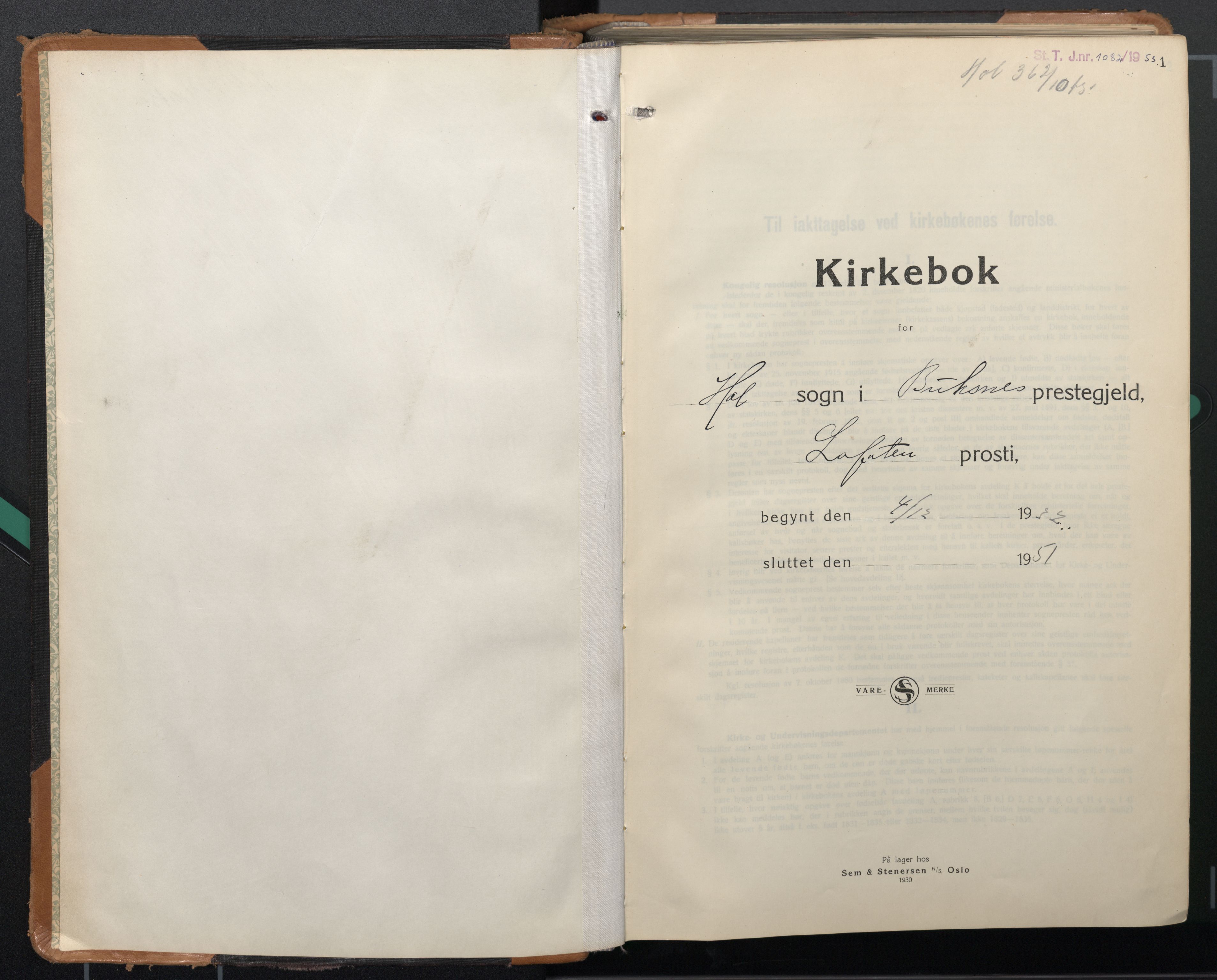 Ministerialprotokoller, klokkerbøker og fødselsregistre - Nordland, SAT/A-1459/882/L1184: Klokkerbok nr. 882C02, 1932-1951, s. 1