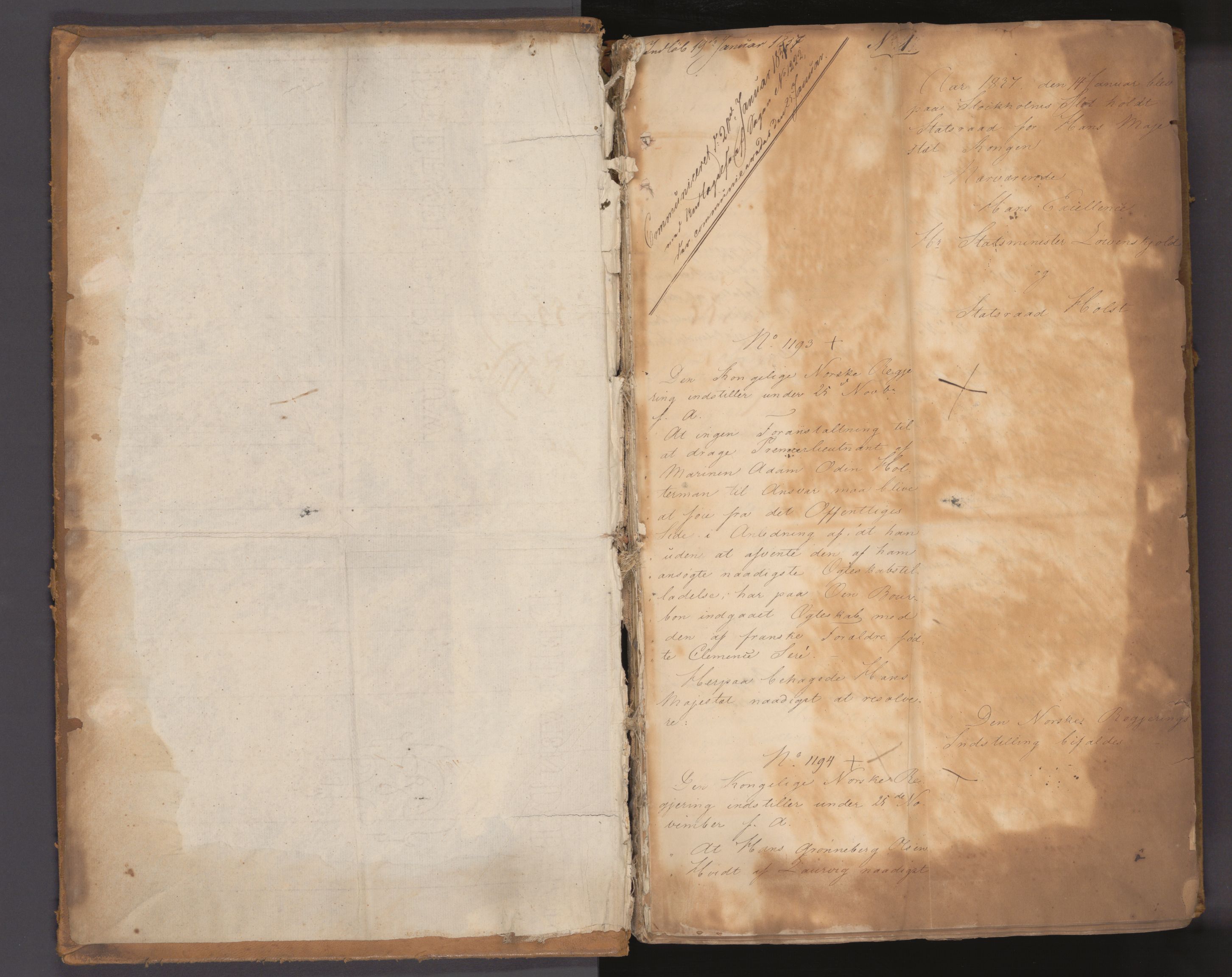 Statsrådssekretariatet, AV/RA-S-1001/A/Ab/L0044: Kgl. res. nr. 1193-1948, 1. halvår, 1837
