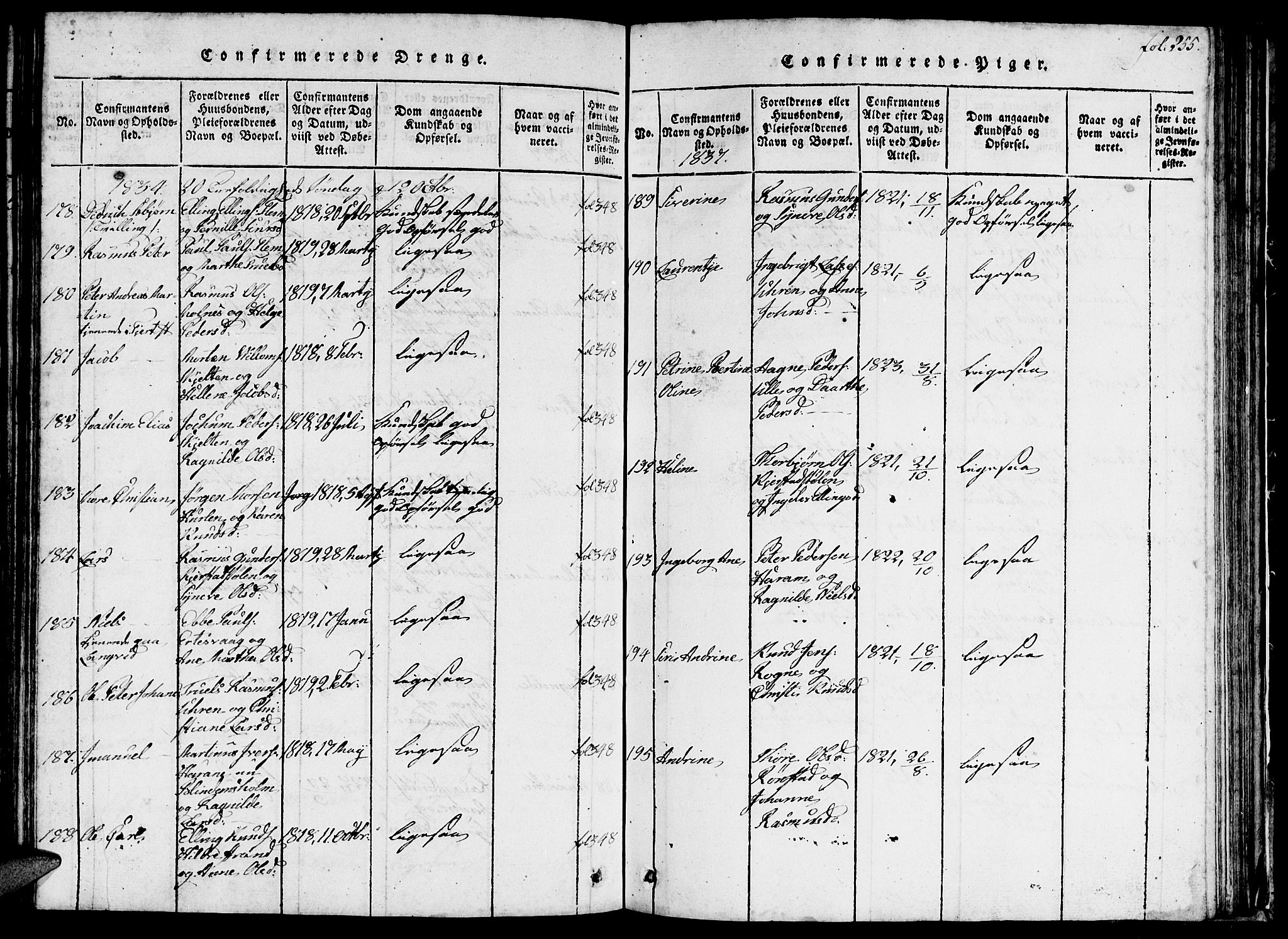 Ministerialprotokoller, klokkerbøker og fødselsregistre - Møre og Romsdal, AV/SAT-A-1454/536/L0506: Klokkerbok nr. 536C01, 1818-1859, s. 255