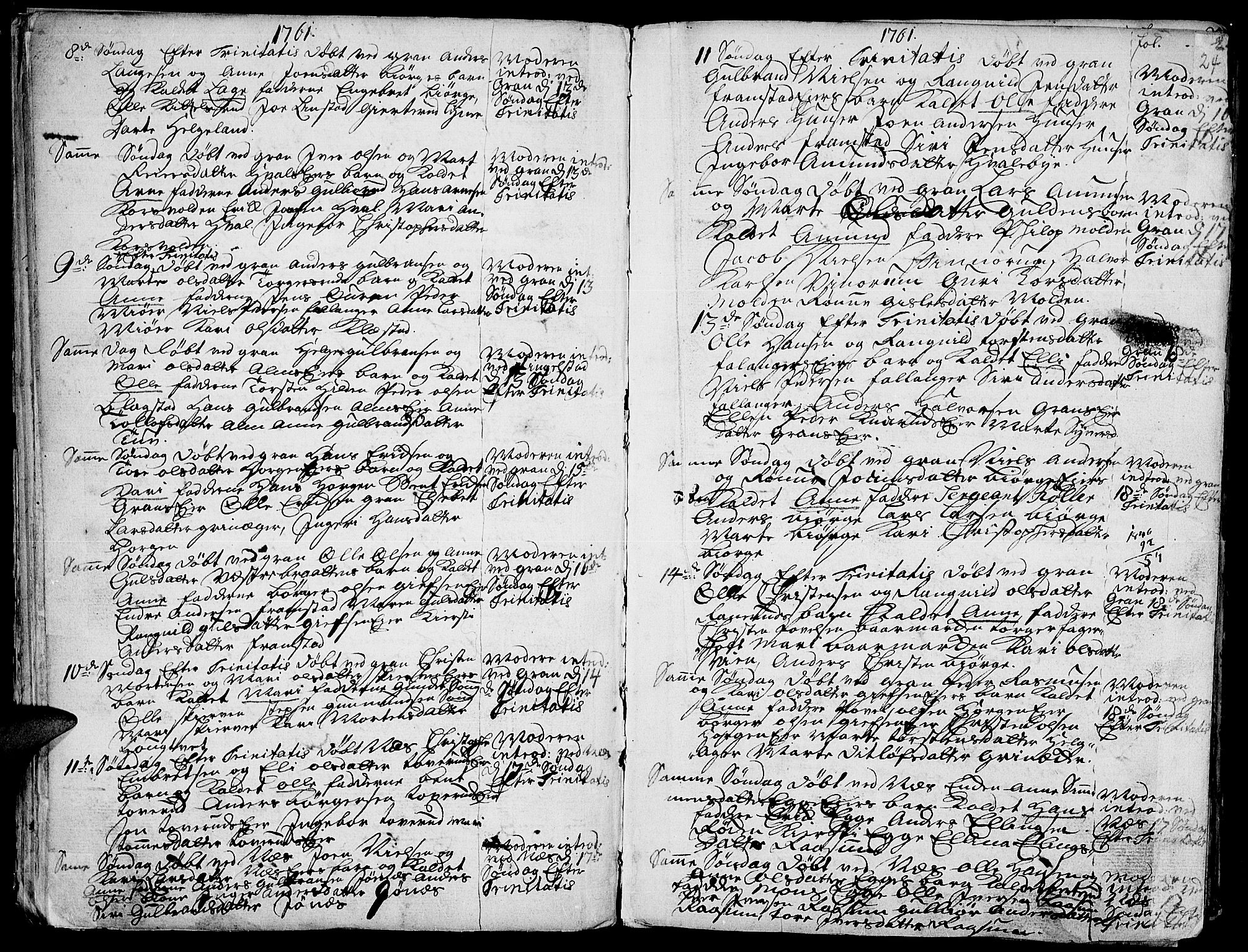 Gran prestekontor, AV/SAH-PREST-112/H/Ha/Haa/L0004: Ministerialbok nr. 4, 1759-1775, s. 24