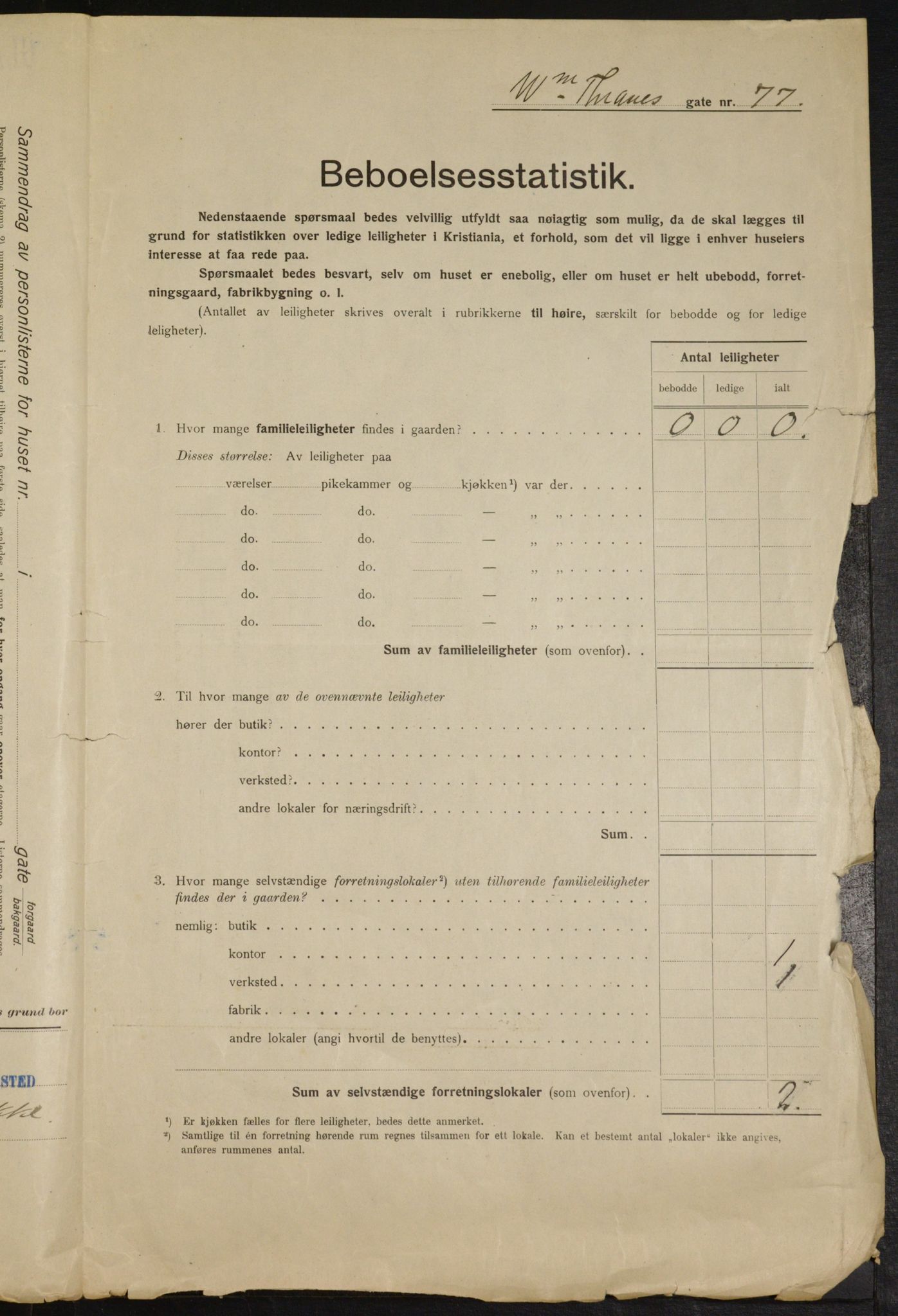 OBA, Kommunal folketelling 1.2.1915 for Kristiania, 1915, s. 127921