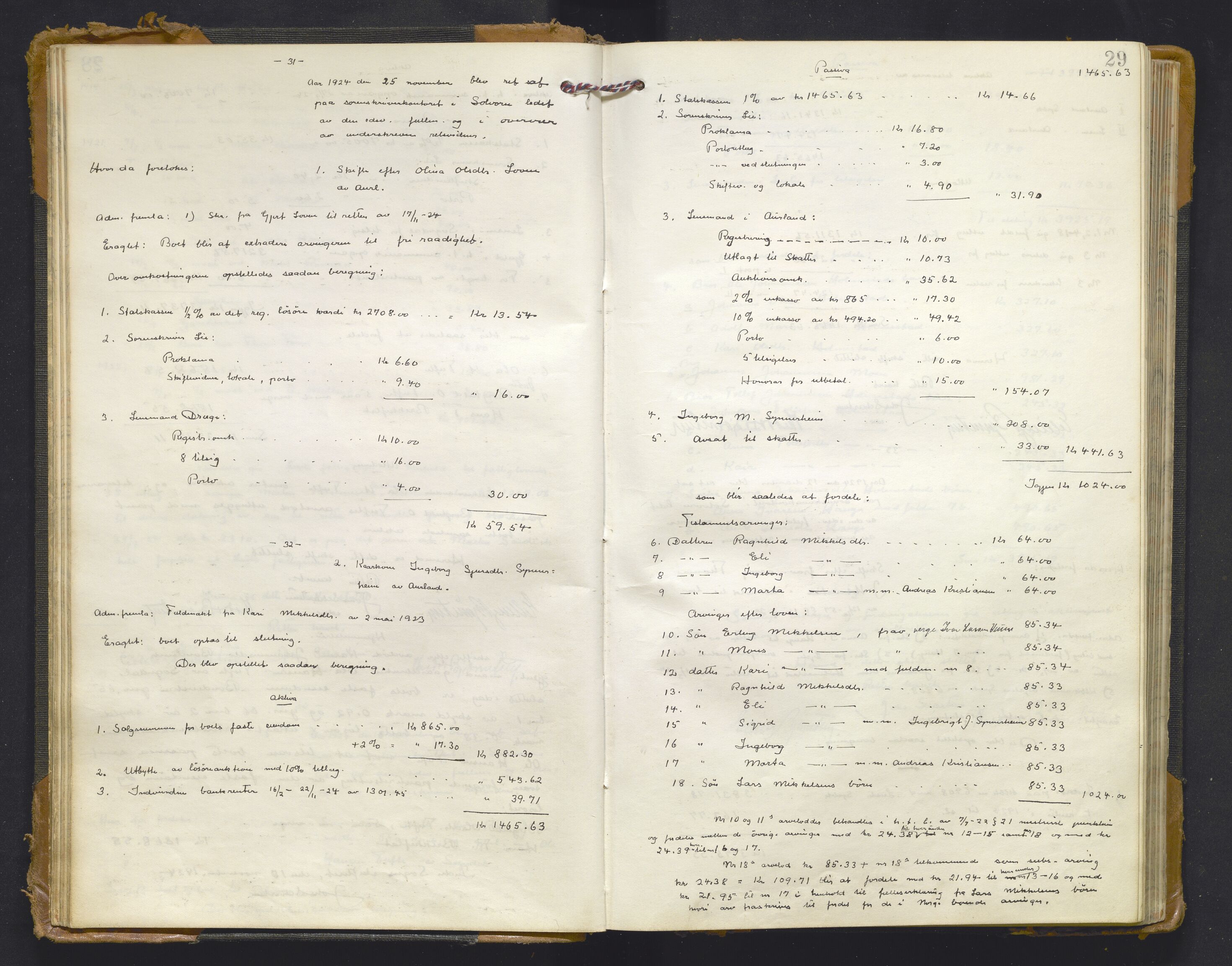 Indre Sogn tingrett, AV/SAB-A-3301/1/H/Hd/L0009: Skifteutlodningsprotokoll 9, 1923-1932, s. 28b-29a