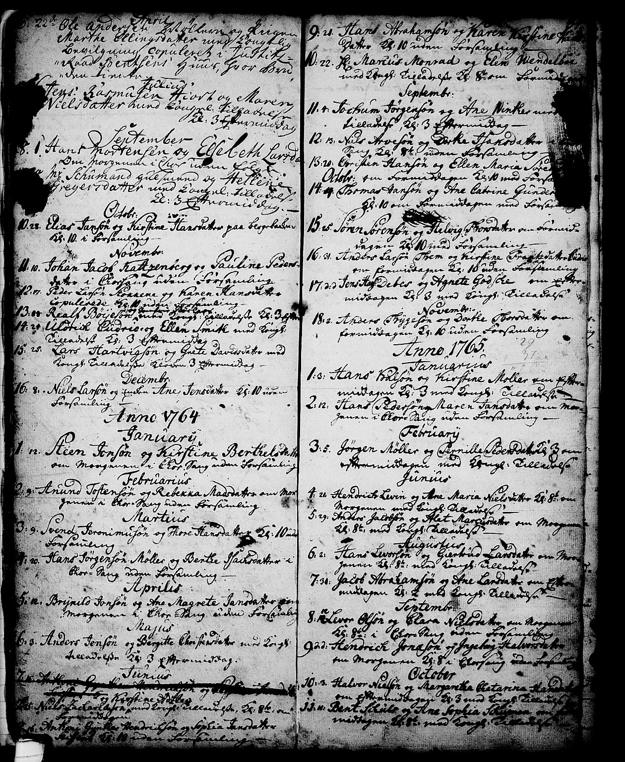 Skien kirkebøker, AV/SAKO-A-302/G/Ga/L0001: Klokkerbok nr. 1, 1756-1791, s. 34