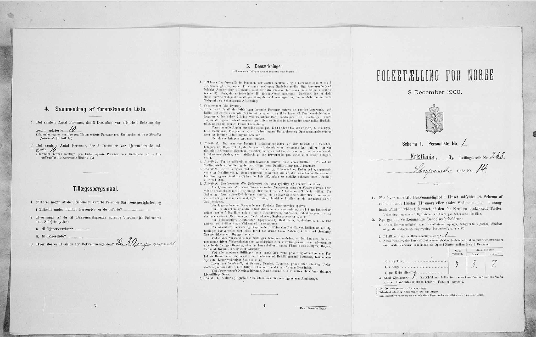 SAO, Folketelling 1900 for 0301 Kristiania kjøpstad, 1900, s. 93665
