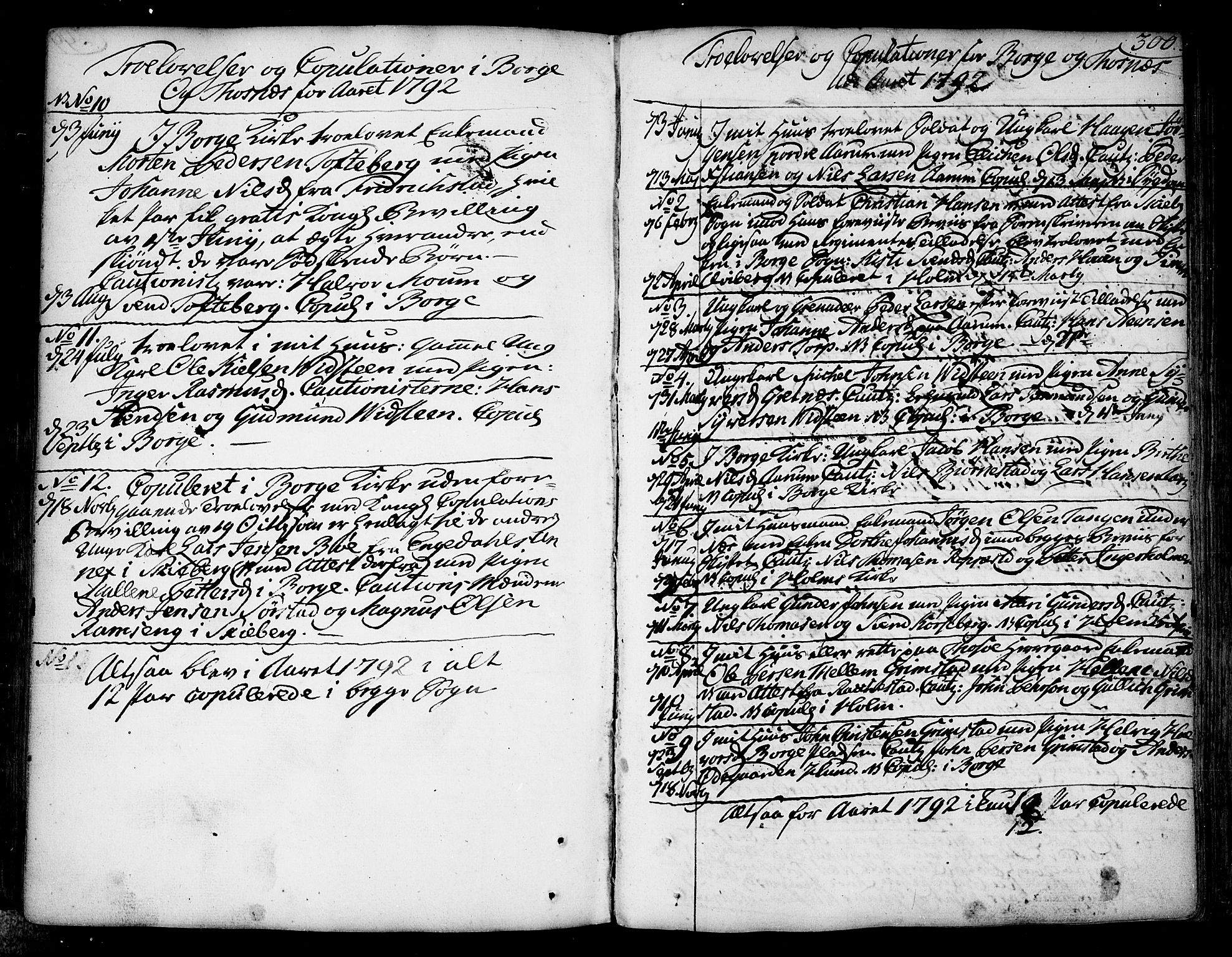 Borge prestekontor Kirkebøker, SAO/A-10903/F/Fa/L0002: Ministerialbok nr. I 2, 1791-1817, s. 300