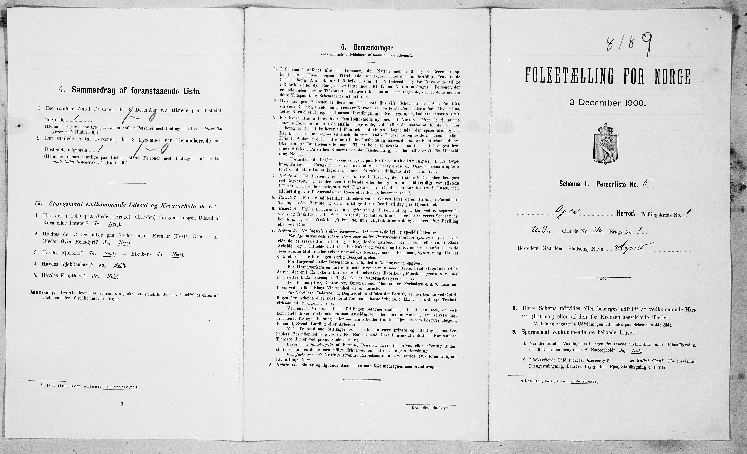 SAT, Folketelling 1900 for 1634 Oppdal herred, 1900, s. 112