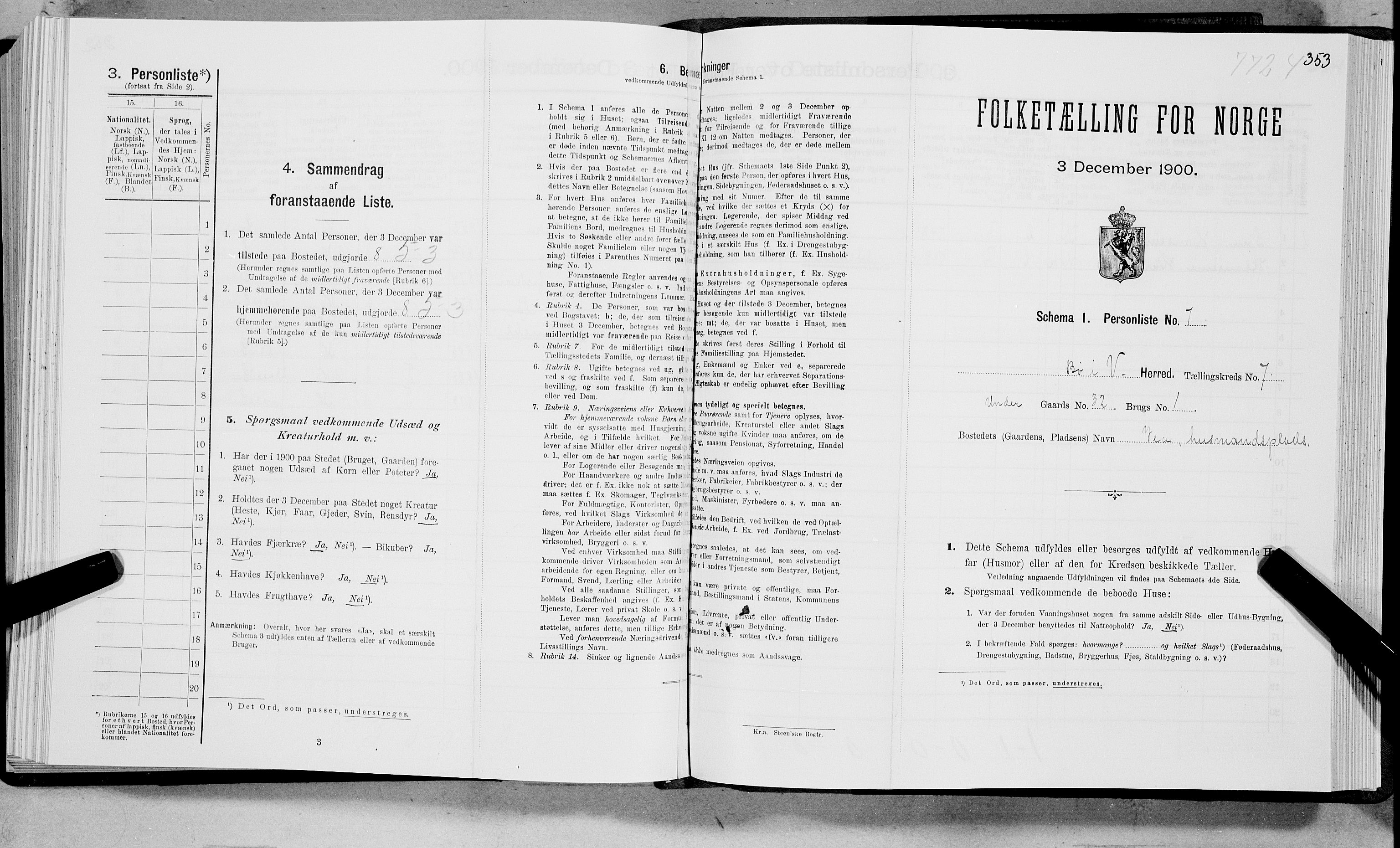 SAT, Folketelling 1900 for 1867 Bø herred, 1900, s. 764