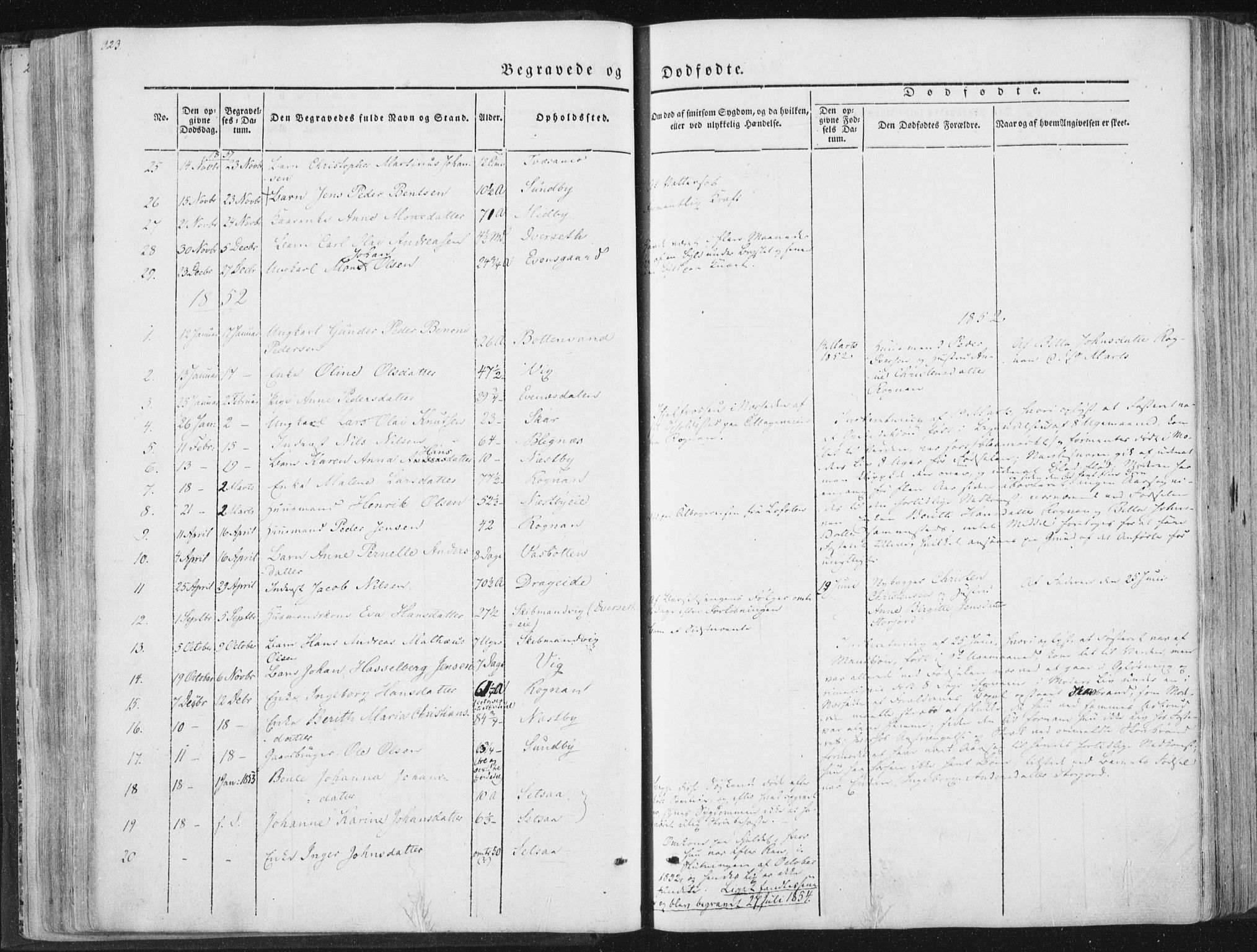 Ministerialprotokoller, klokkerbøker og fødselsregistre - Nordland, SAT/A-1459/847/L0667: Ministerialbok nr. 847A07, 1842-1871, s. 323