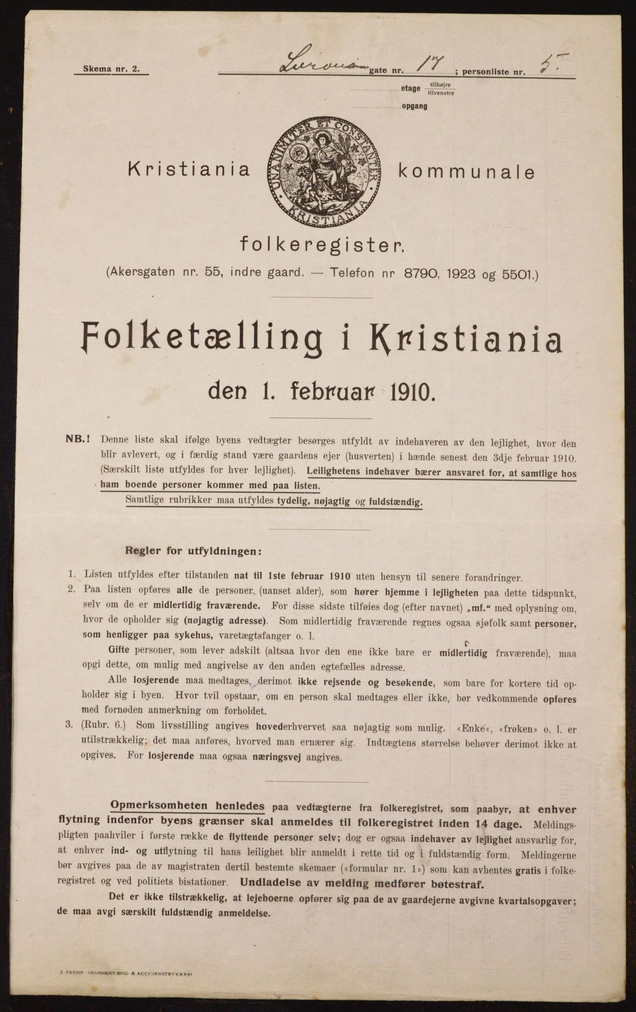 OBA, Kommunal folketelling 1.2.1910 for Kristiania, 1910, s. 55552