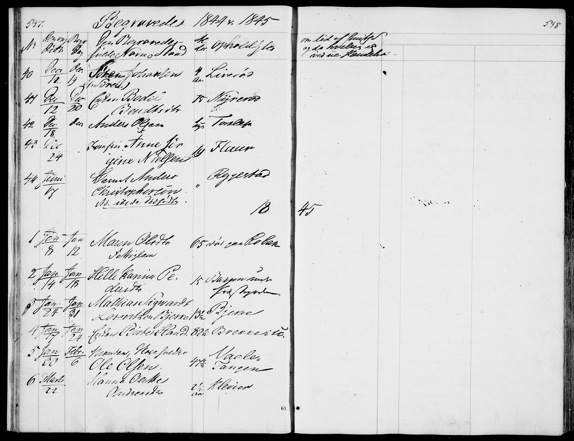 Våle kirkebøker, AV/SAKO-A-334/F/Fa/L0009b: Ministerialbok nr. I 9B, 1841-1860, s. 537-538