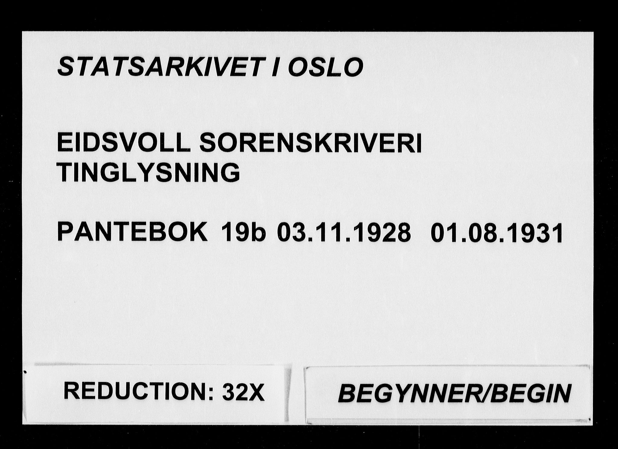 Eidsvoll tingrett, SAO/A-10371/G/Gb/Gba/L0019b: Pantebok nr. 19b, 1928-1931