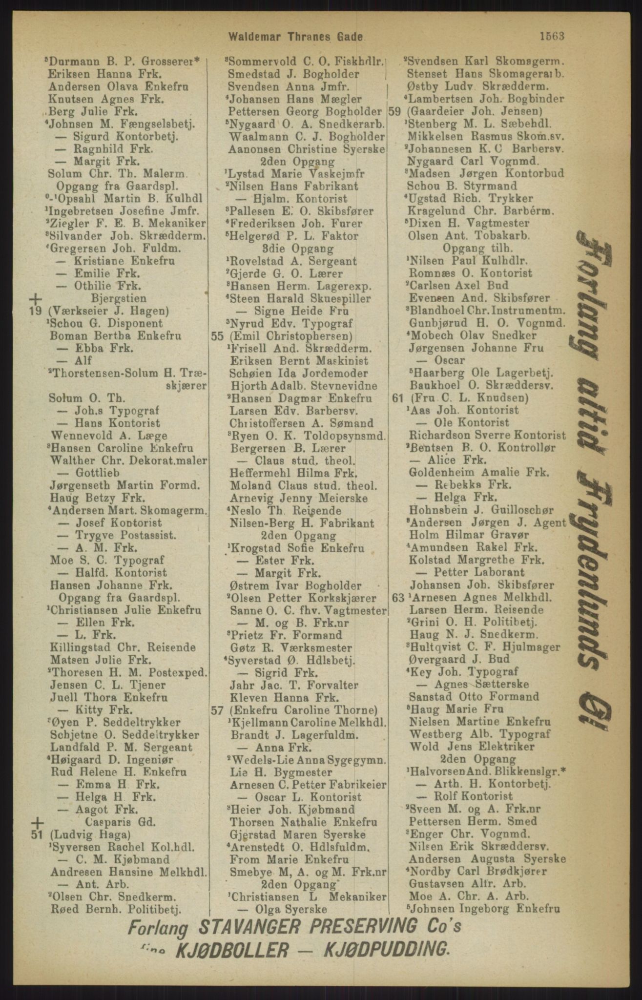 Kristiania/Oslo adressebok, PUBL/-, 1911, s. 1563
