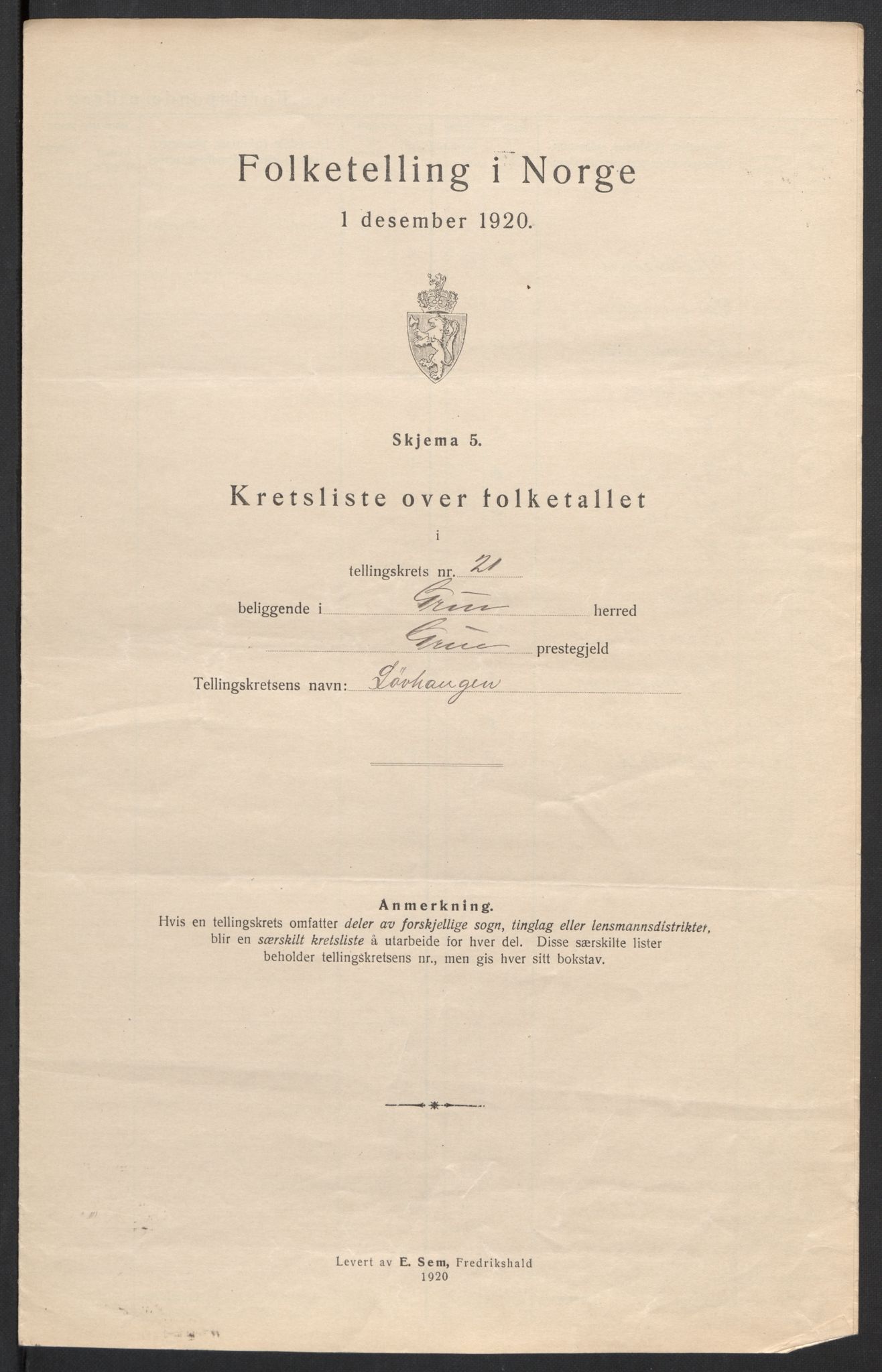 SAH, Folketelling 1920 for 0423 Grue herred, 1920, s. 70