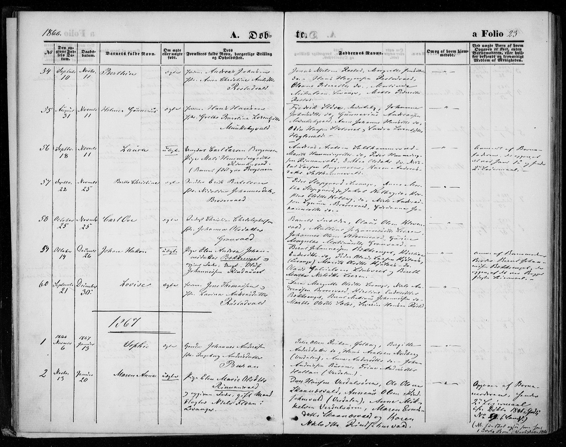 Ministerialprotokoller, klokkerbøker og fødselsregistre - Nord-Trøndelag, AV/SAT-A-1458/721/L0206: Ministerialbok nr. 721A01, 1864-1874, s. 23