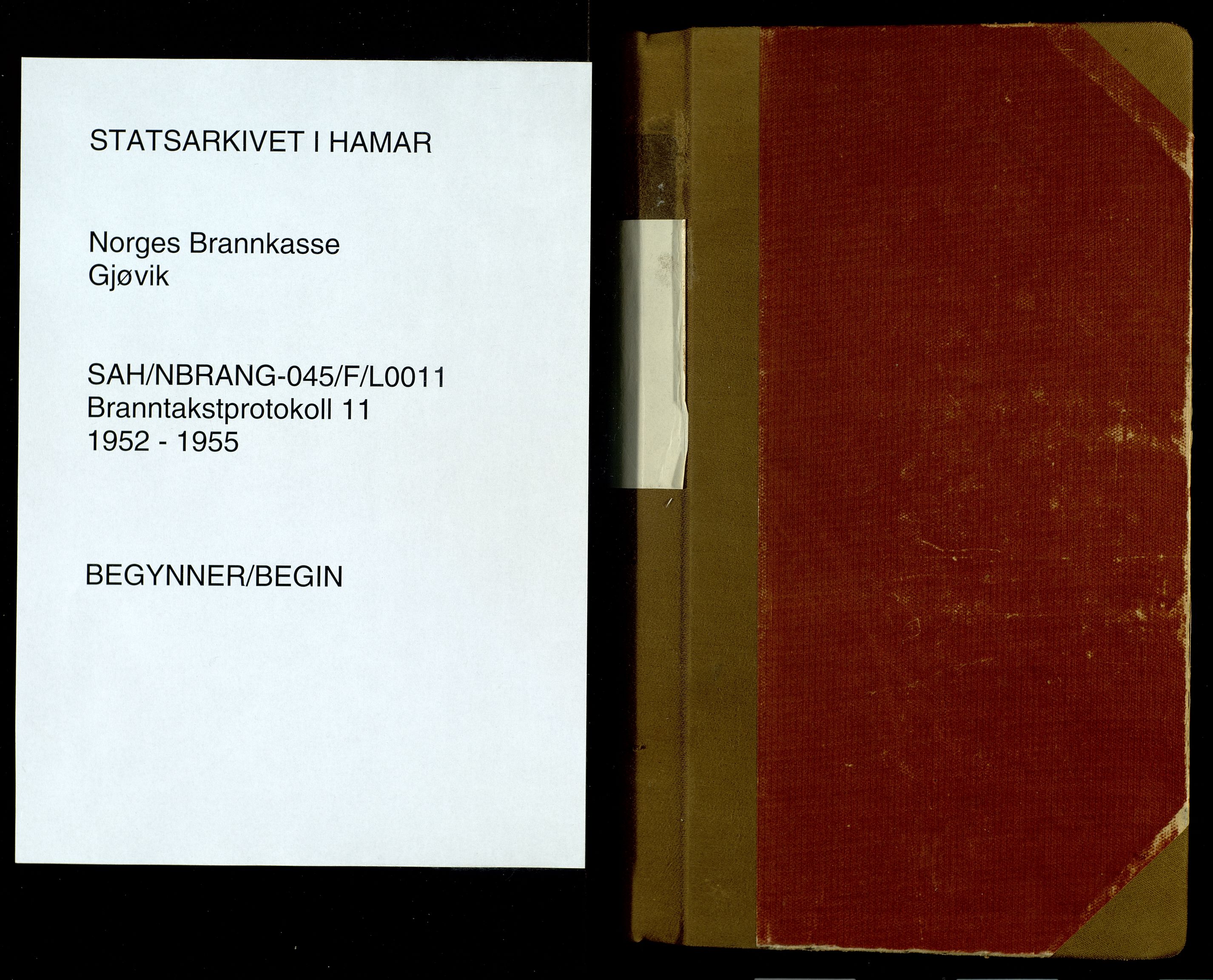 Norges Brannkasse, Gjøvik, SAH/NBRANG-045/F/L0011: Branntakstprotokoll, 1952-1955
