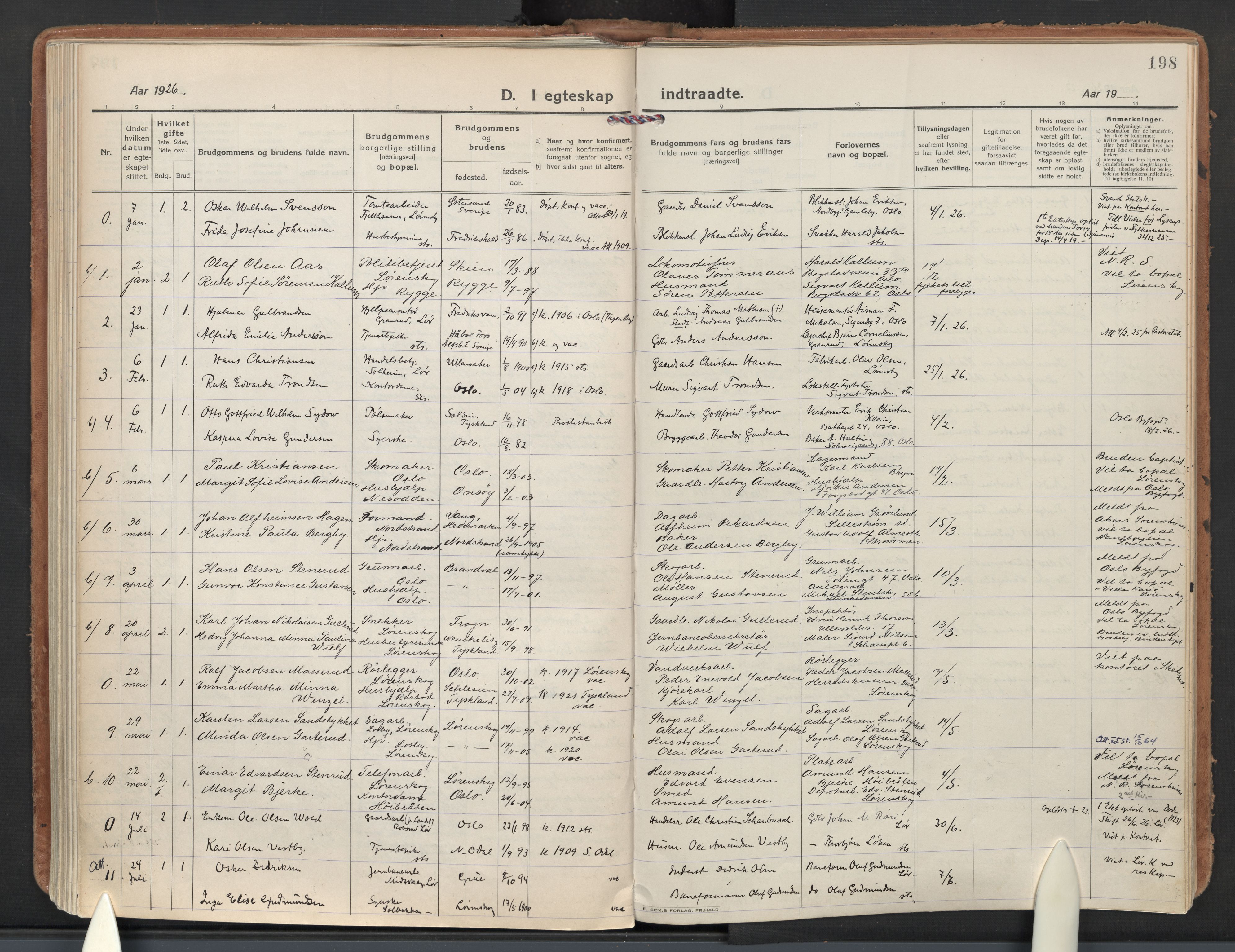 Skedsmo prestekontor Kirkebøker, AV/SAO-A-10033a/F/Fb/L0003: Ministerialbok nr. II 3, 1921-1936, s. 198