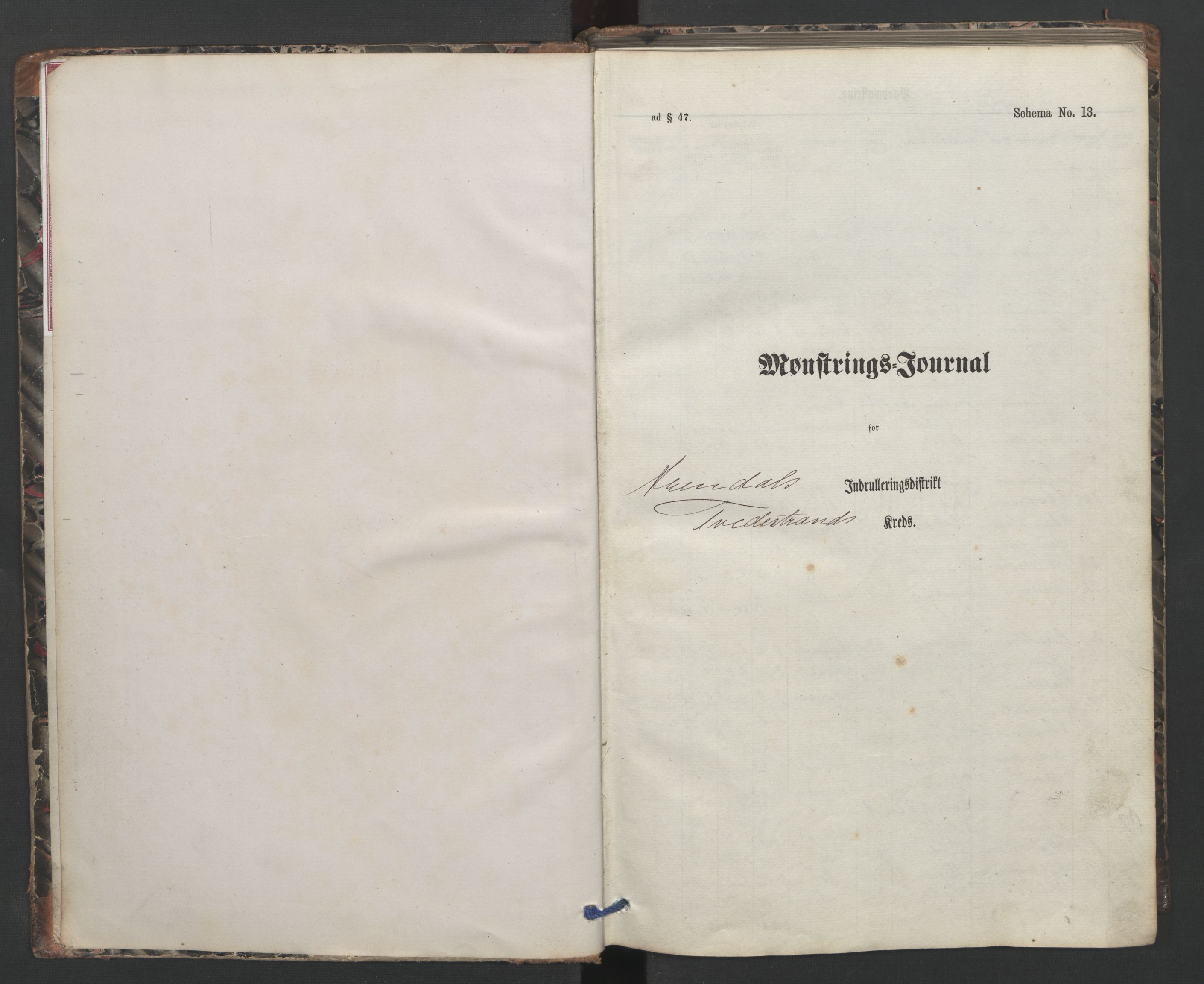 Tvedestrand mønstringskrets, SAK/2031-0011/G/Ga/L0002: Mønstringsjournal, U-46, 1875-1899, s. 3