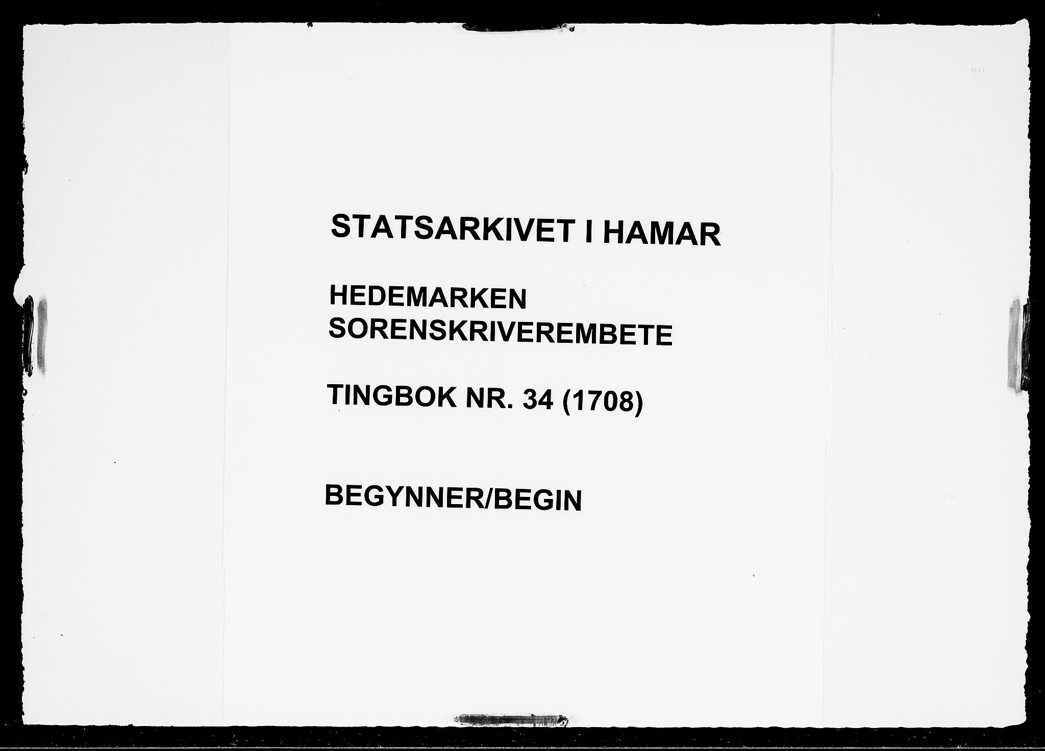Hedemarken sorenskriveri, SAH/TING-034/G/Gb/L0034: Tingbok, 1708