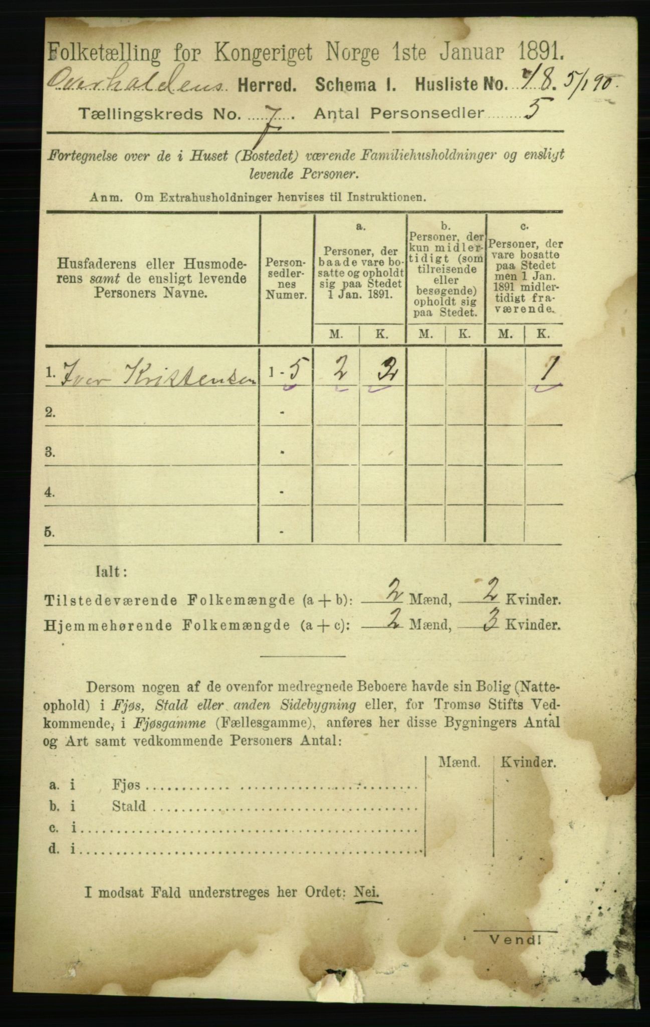 RA, Folketelling 1891 for 1744 Overhalla herred, 1891, s. 2636