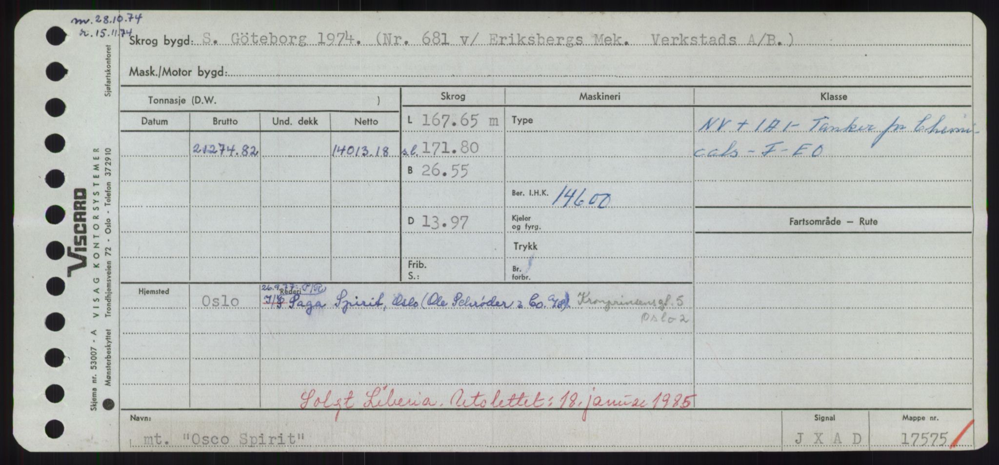 Sjøfartsdirektoratet med forløpere, Skipsmålingen, RA/S-1627/H/Hd/L0028: Fartøy, O, s. 417