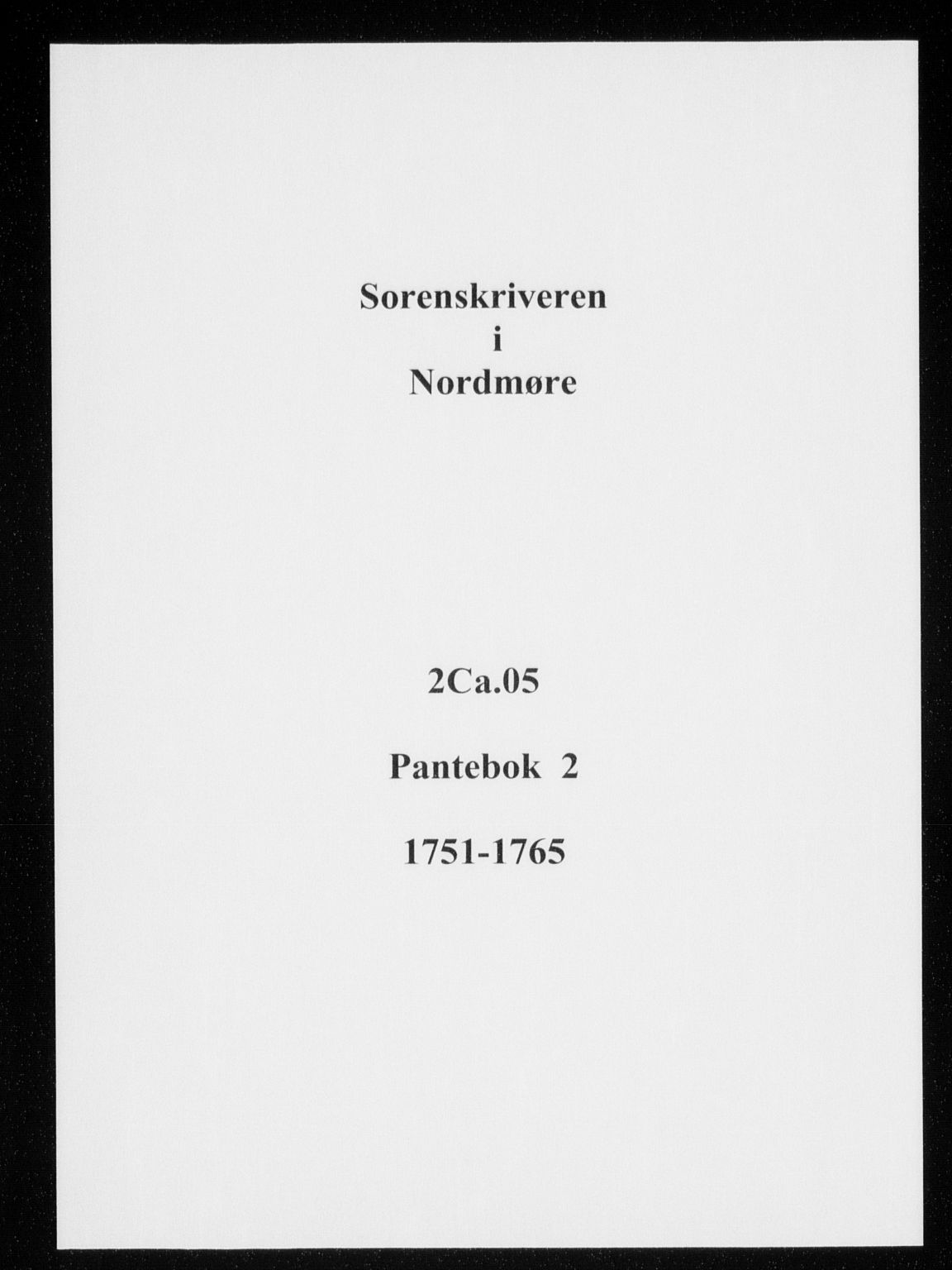Nordmøre sorenskriveri, SAT/A-4132/1/2/2Ca/L0005: Pantebok nr. 2, 1751-1765