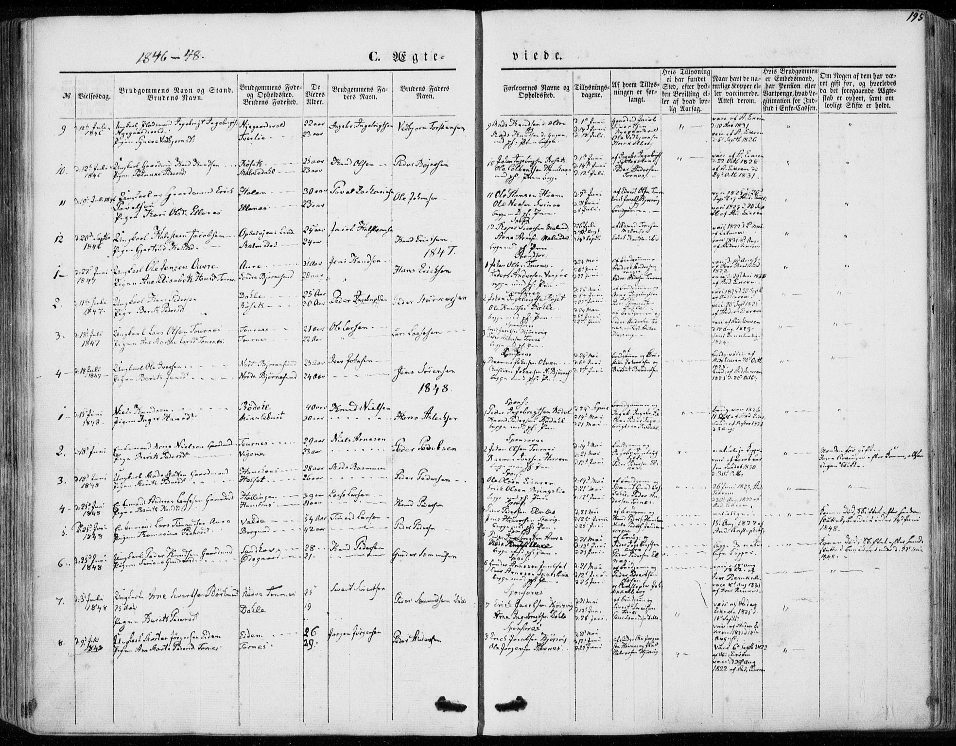 Ministerialprotokoller, klokkerbøker og fødselsregistre - Møre og Romsdal, AV/SAT-A-1454/565/L0748: Ministerialbok nr. 565A02, 1845-1872, s. 195