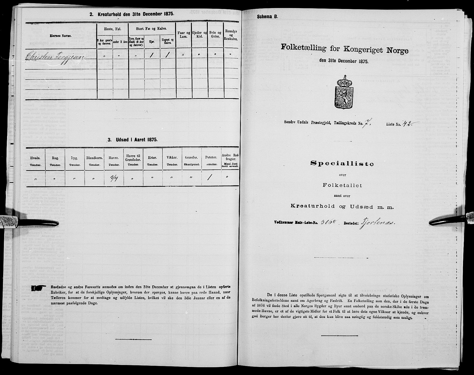 SAK, Folketelling 1875 for 1029P Sør-Audnedal prestegjeld, 1875, s. 1029