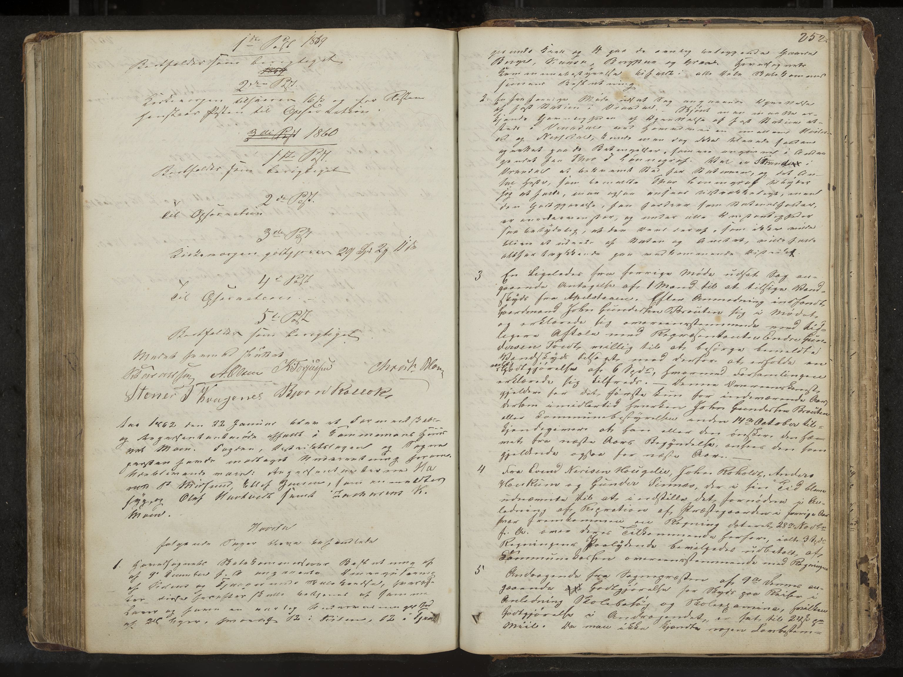 Kviteseid formannskap og sentraladministrasjon, IKAK/0829021/A/Aa/L0001: Møtebok med register, 1837-1866, s. 252