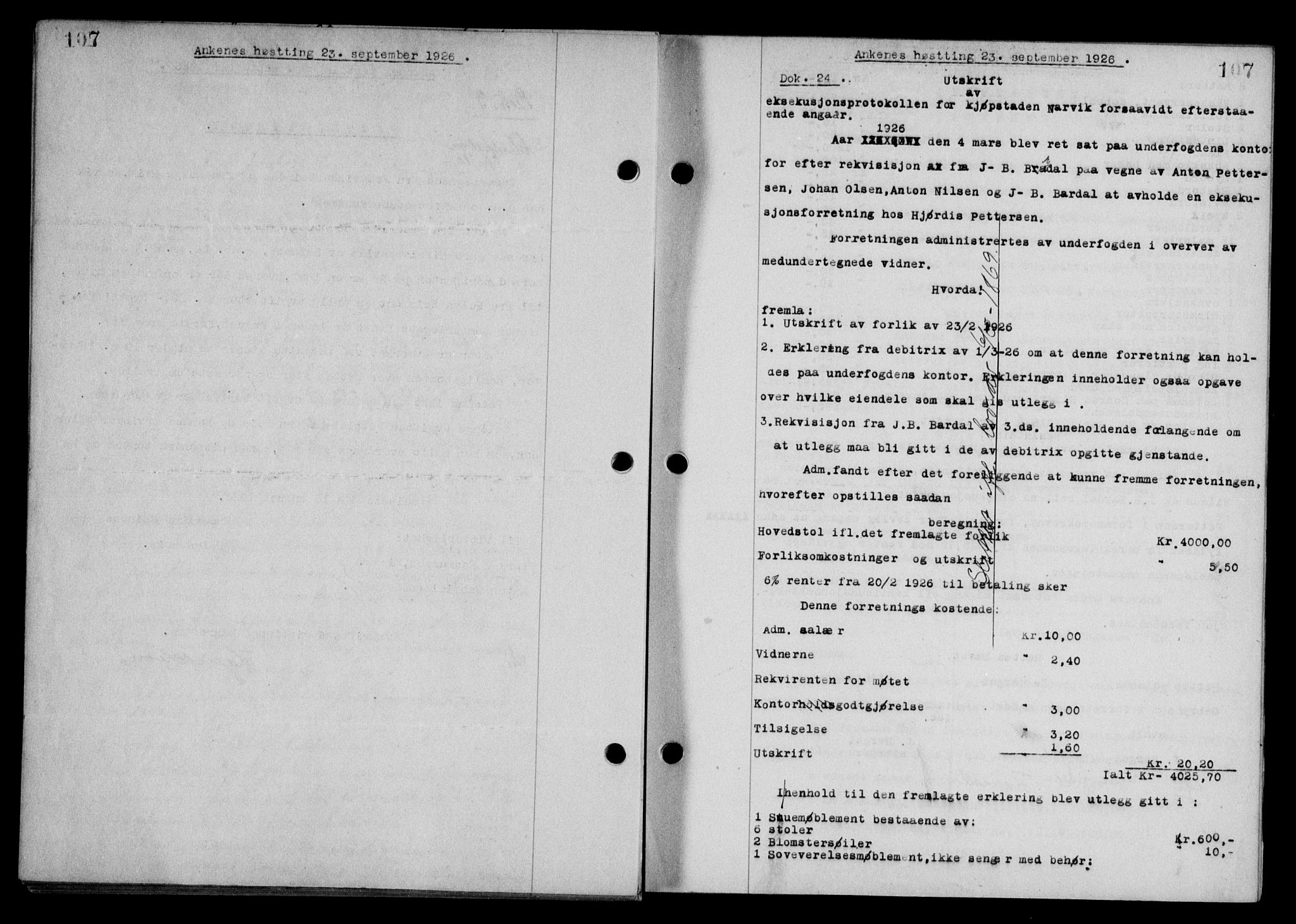 Steigen og Ofoten sorenskriveri, SAT/A-0030/1/2/2C/L0014: Pantebok nr. 13 og 15, 1926-1927, Tingl.dato: 23.09.1926
