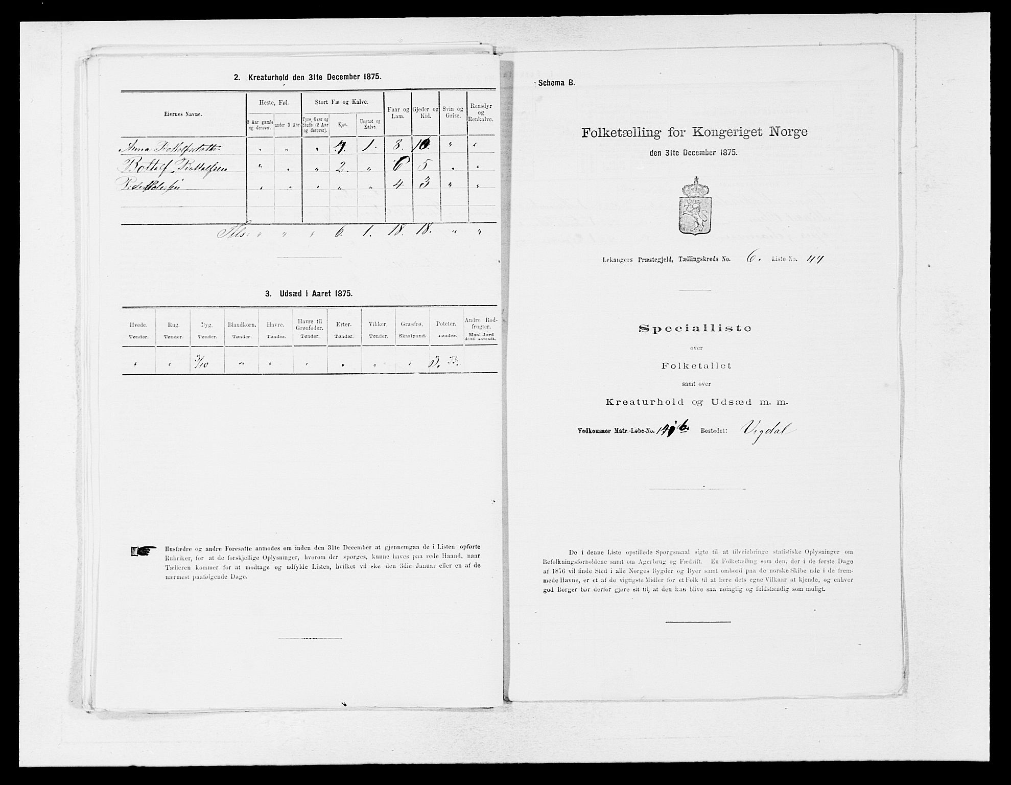 SAB, Folketelling 1875 for 1419P Leikanger prestegjeld, 1875, s. 530