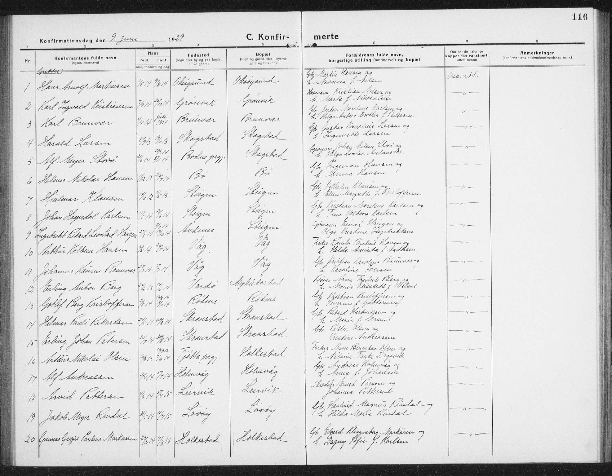 Ministerialprotokoller, klokkerbøker og fødselsregistre - Nordland, AV/SAT-A-1459/855/L0817: Klokkerbok nr. 855C06, 1917-1934, s. 116