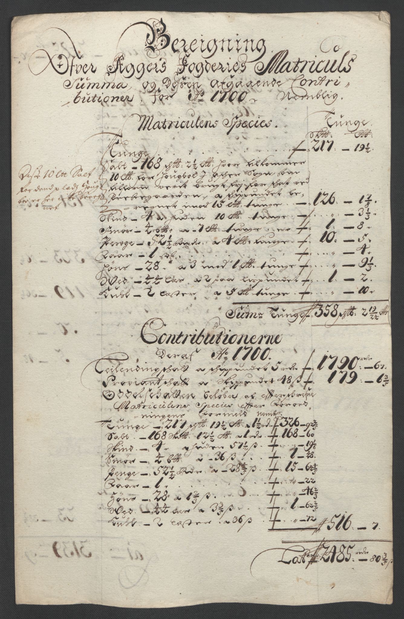 Rentekammeret inntil 1814, Reviderte regnskaper, Fogderegnskap, RA/EA-4092/R10/L0443: Fogderegnskap Aker og Follo, 1700, s. 42