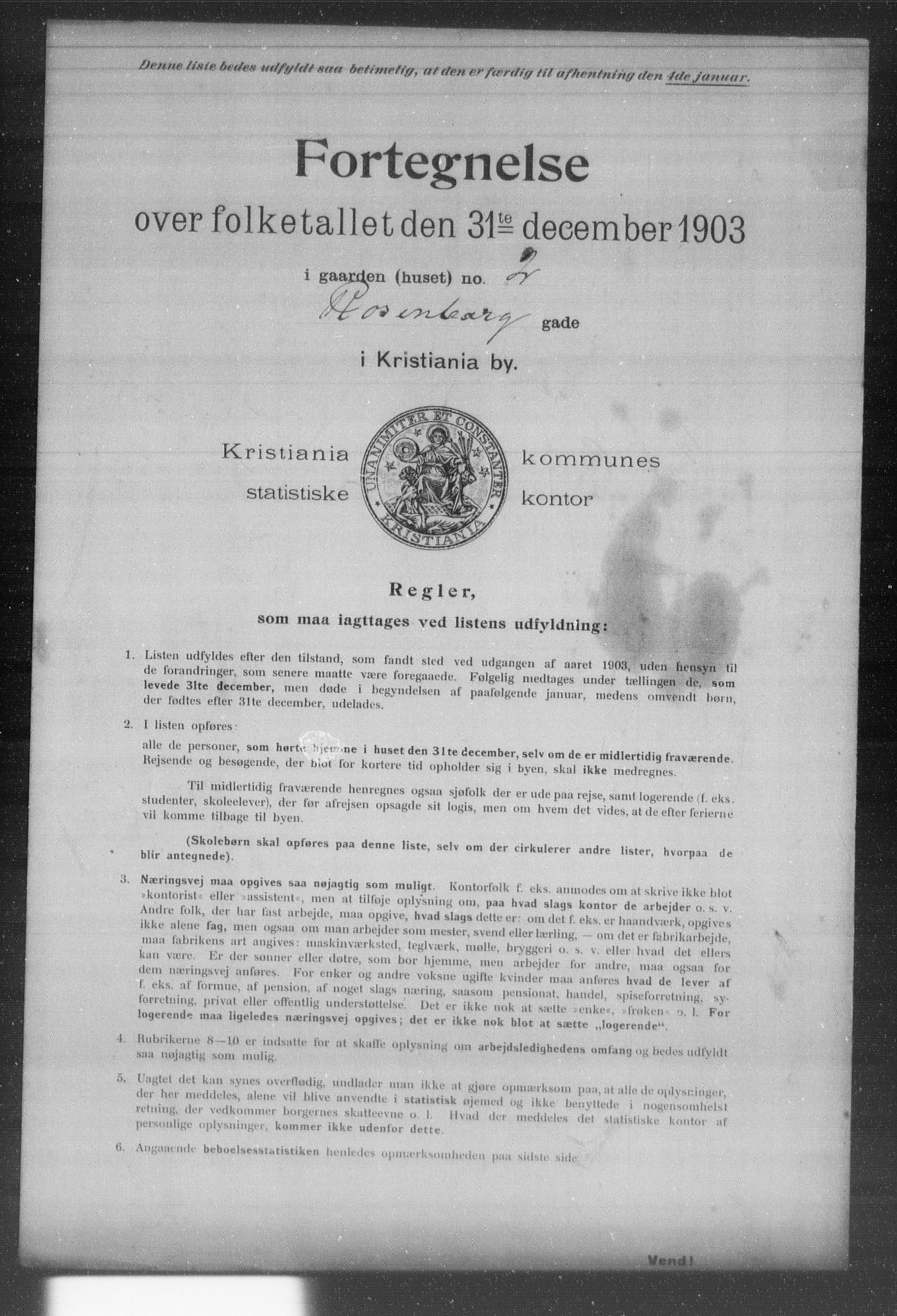 OBA, Kommunal folketelling 31.12.1903 for Kristiania kjøpstad, 1903, s. 16377