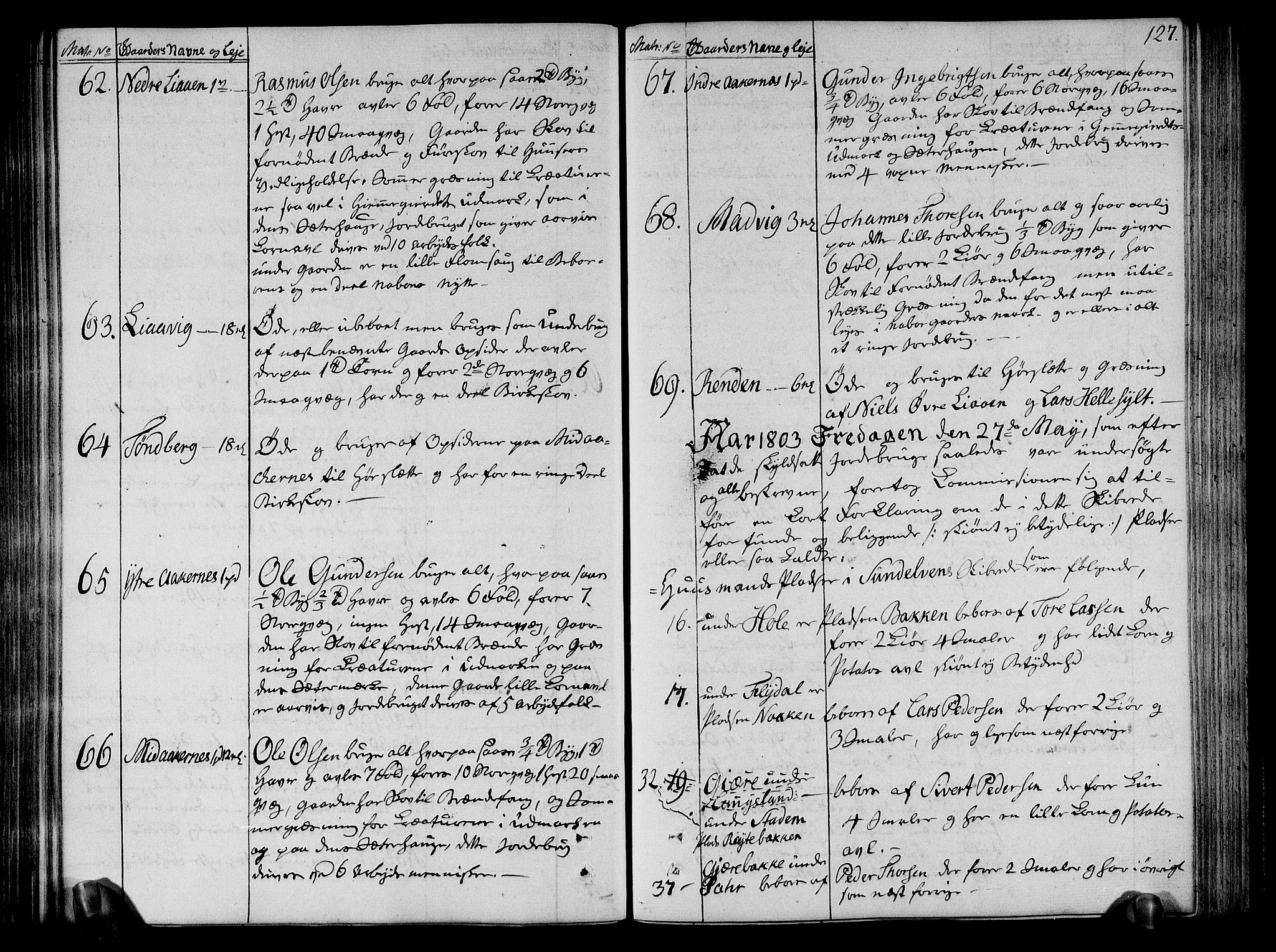 Rentekammeret inntil 1814, Realistisk ordnet avdeling, AV/RA-EA-4070/N/Ne/Nea/L0122: Sunnmøre fogderi. Deliberasjonsprotokoll, 1803, s. 133