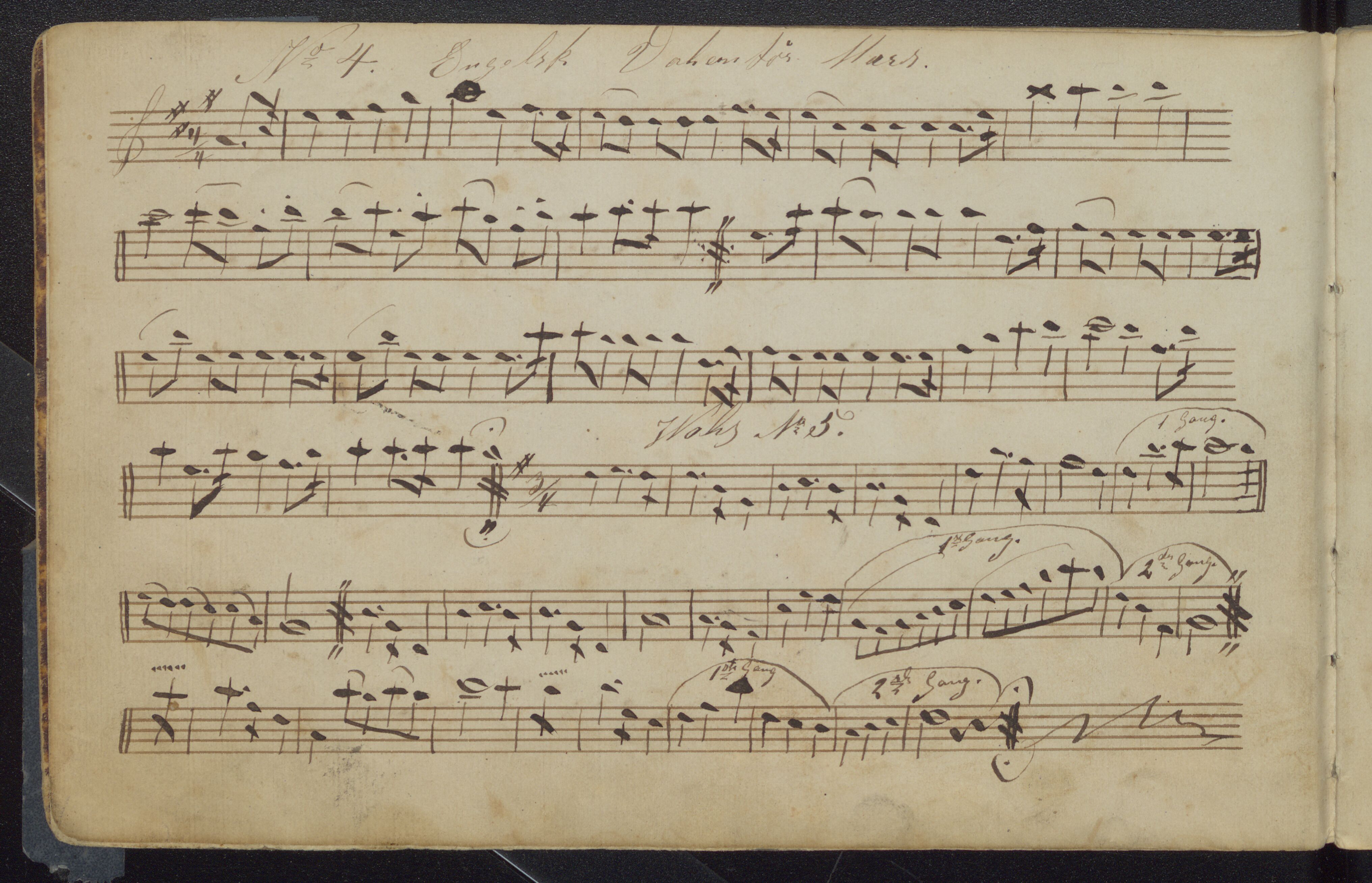 Pa 1026 - Hof Orkesterforening, VEMU/A-2195/F/L0005: Gausen, Andersas Christensen - Notebok for fiolin, 1870-1880
