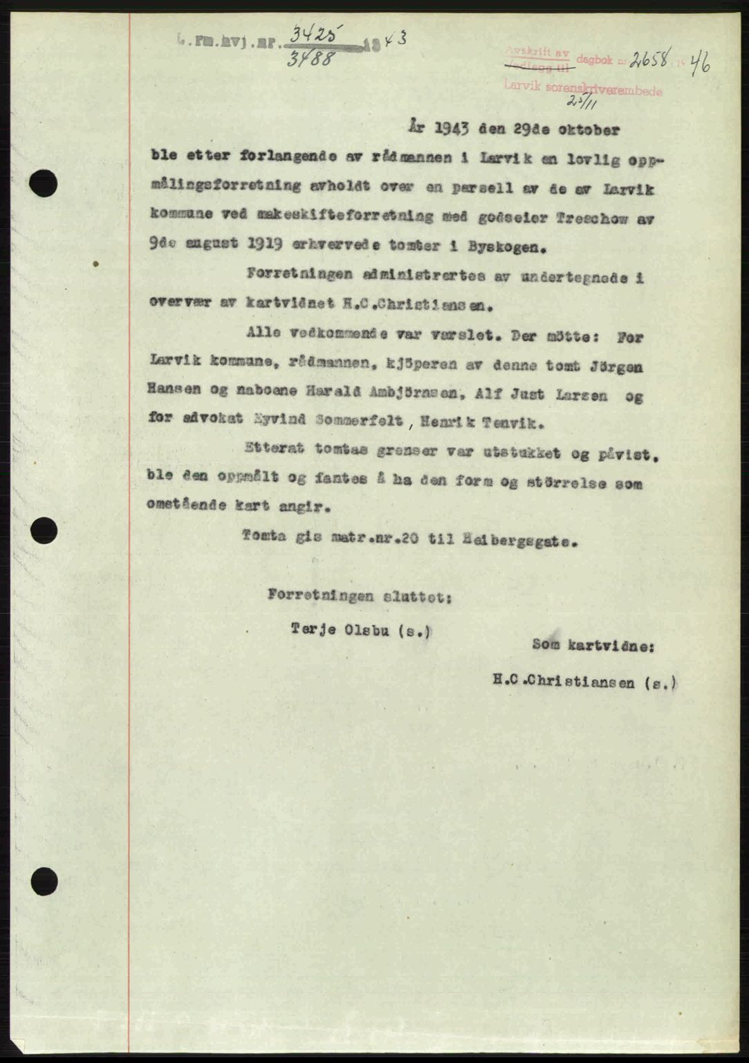 Larvik sorenskriveri, SAKO/A-83/G/Ga/Gab/L0083: Pantebok nr. A-17, 1946-1947, Dagboknr: 2658/1946