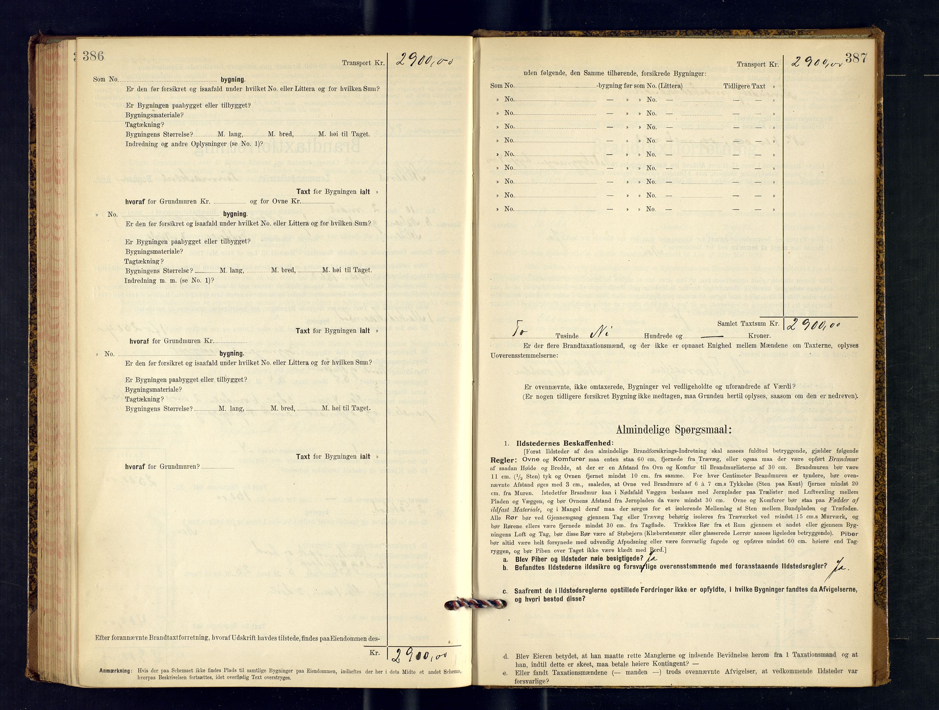 Alta lensmannskontor, AV/SATØ-S-1165/O/Ob/L0169: Branntakstprotokoll, 1901-1910, s. 386-387