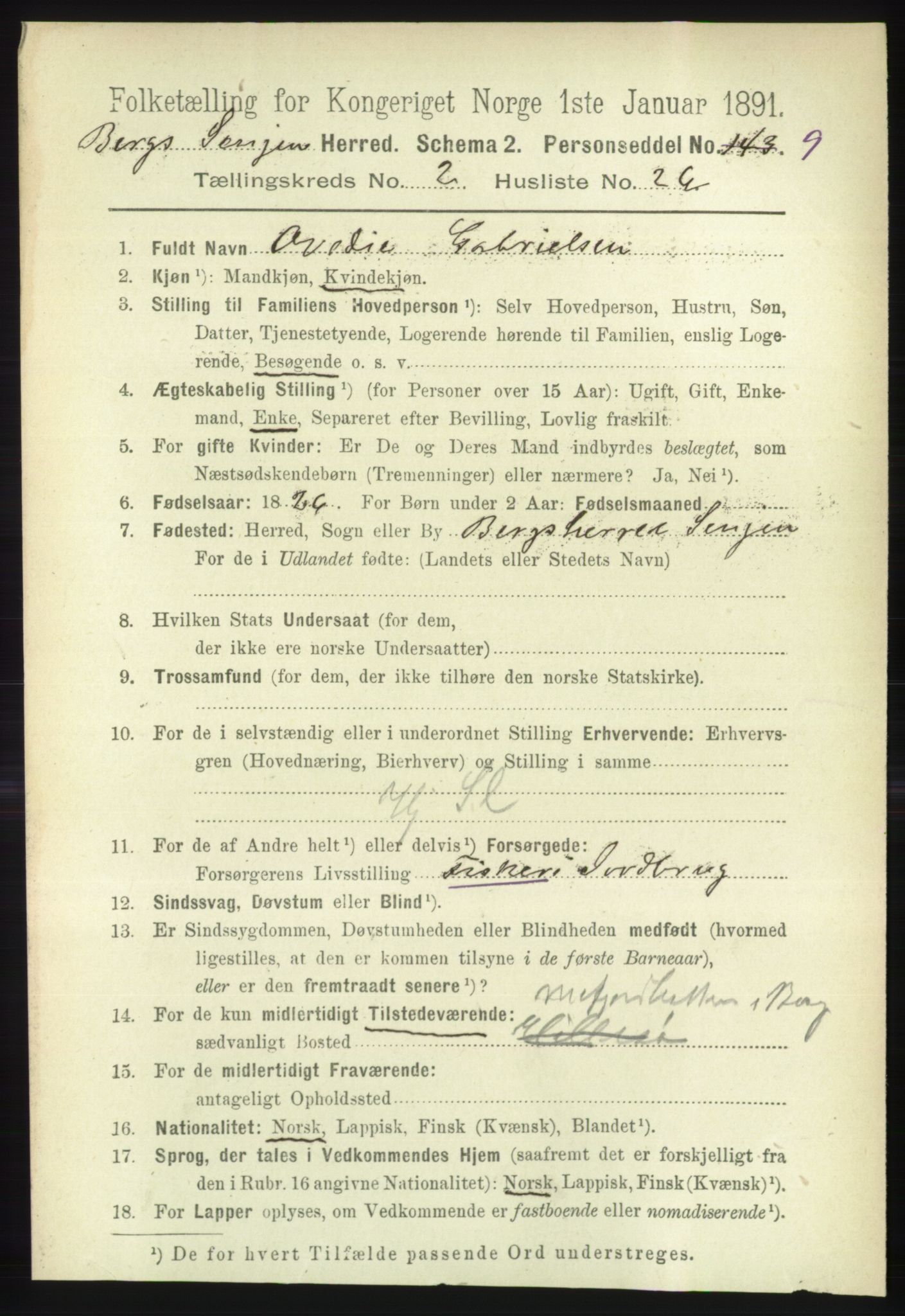 RA, Folketelling 1891 for 1929 Berg herred, 1891, s. 780