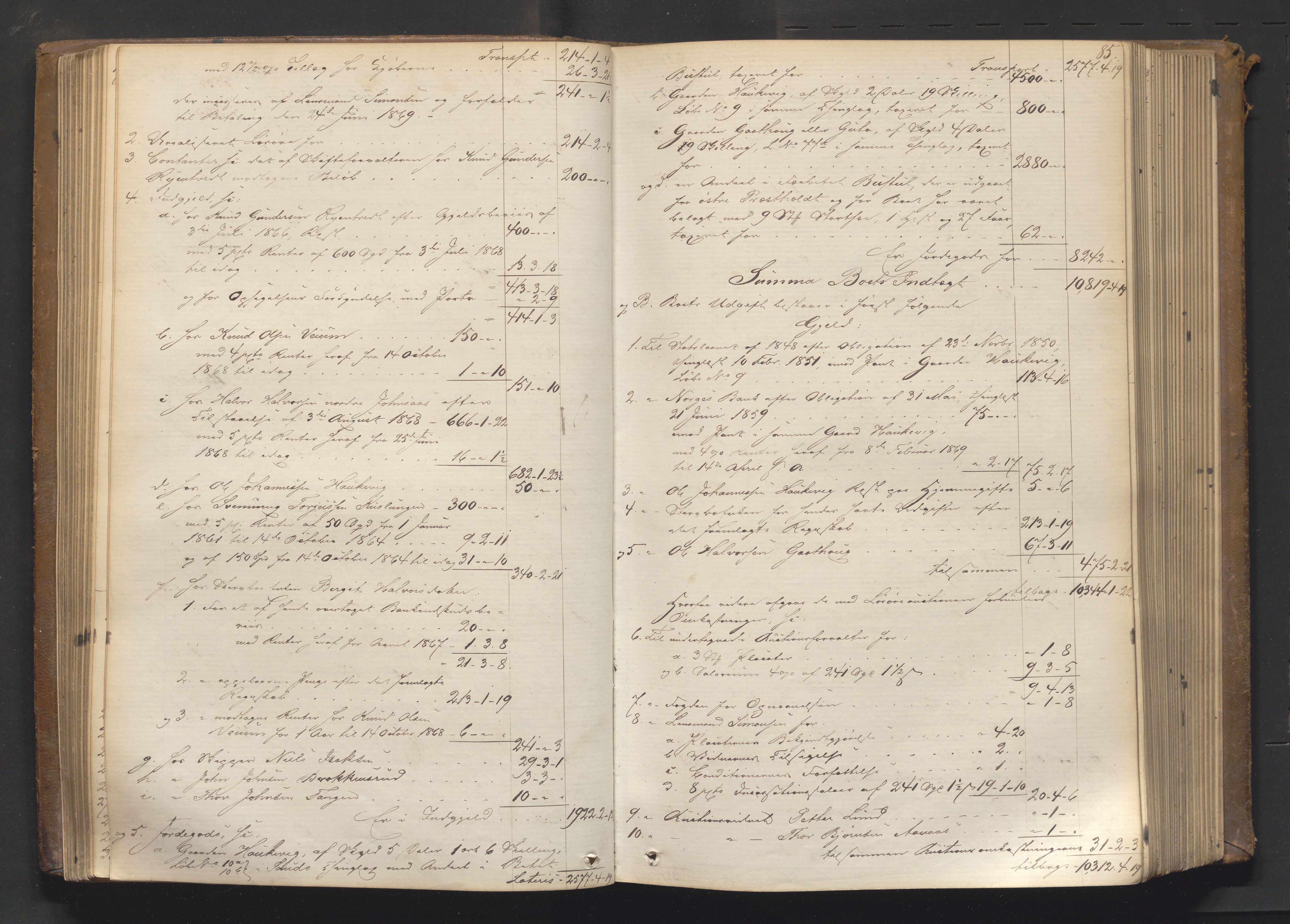 Nedre Telemark sorenskriveri, AV/SAKO-A-135/H/Hb/Hbe/L0002: Skifteutlodningsprotokoll, 1867-1878, s. 84b-85a