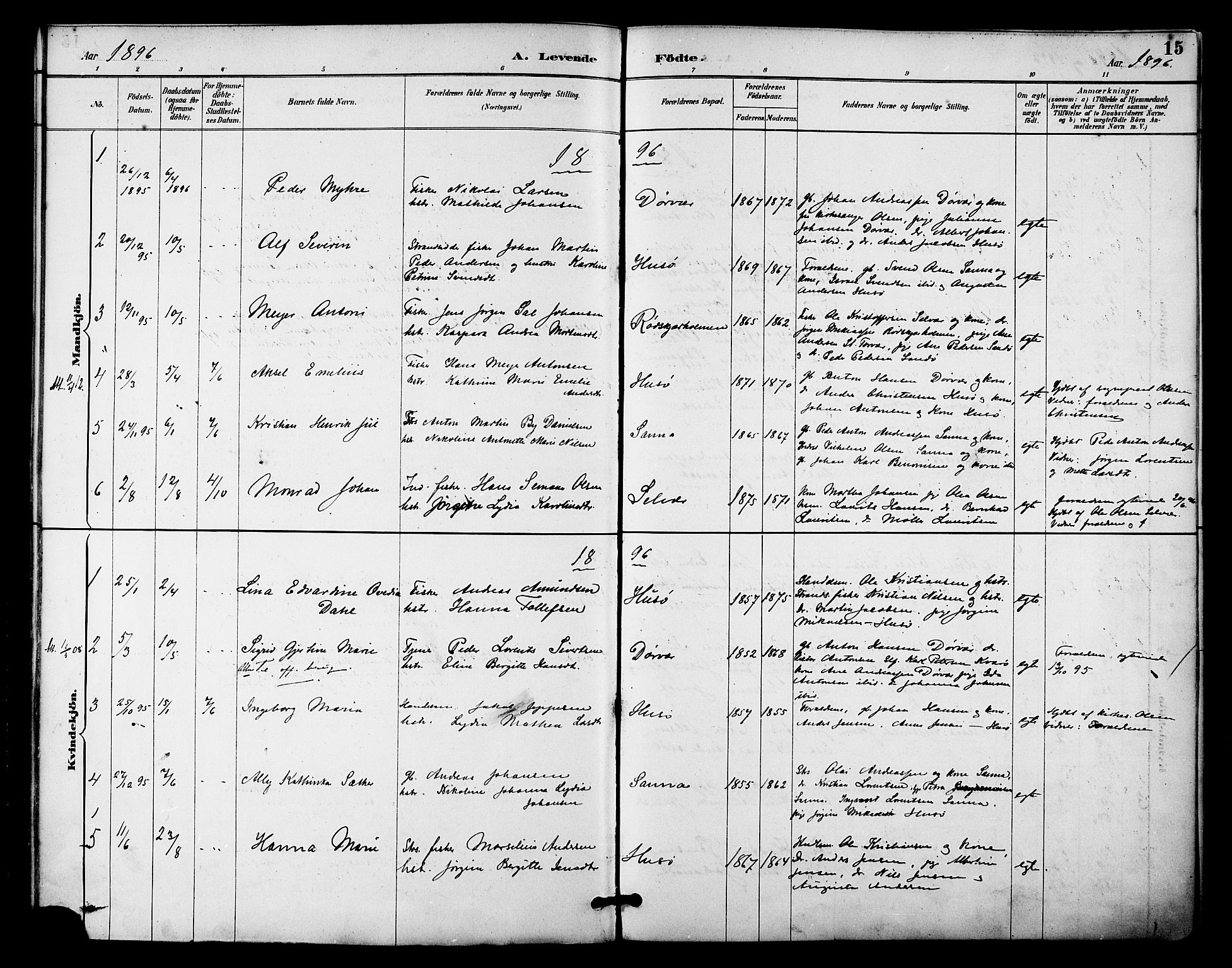 Ministerialprotokoller, klokkerbøker og fødselsregistre - Nordland, SAT/A-1459/840/L0580: Ministerialbok nr. 840A02, 1887-1909, s. 15