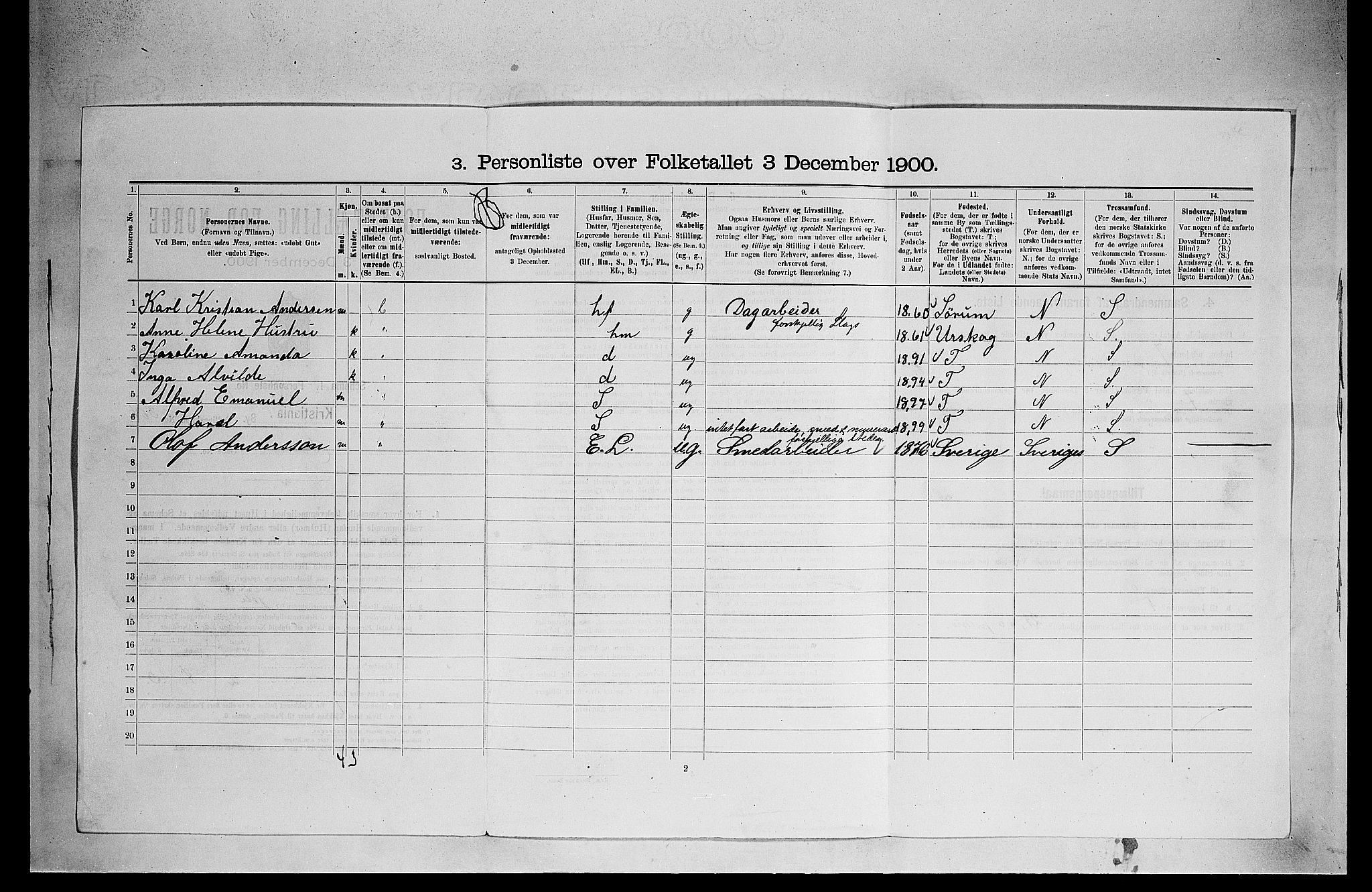 SAO, Folketelling 1900 for 0301 Kristiania kjøpstad, 1900, s. 14293