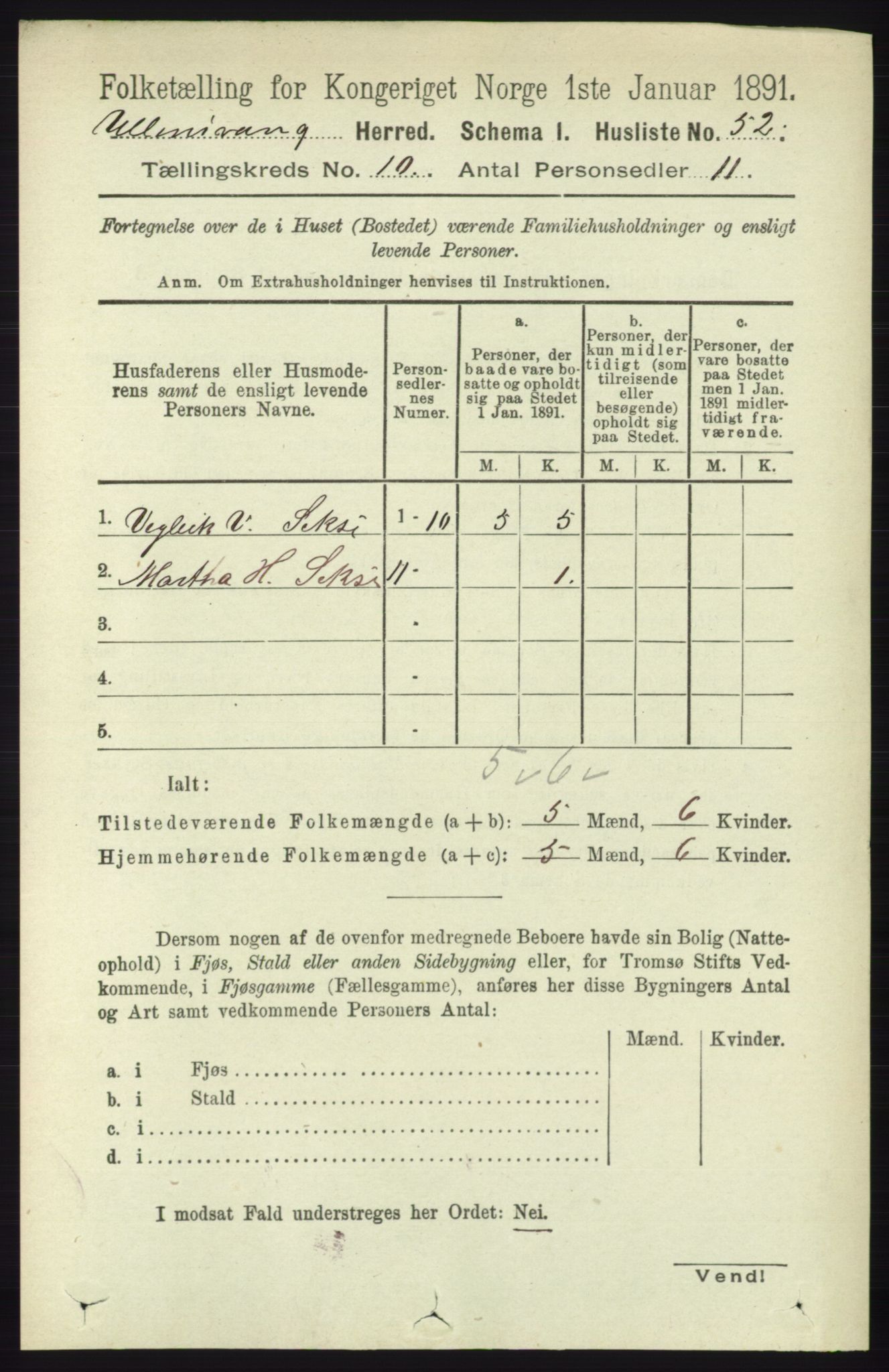 RA, Folketelling 1891 for 1230 Ullensvang herred, 1891, s. 3733