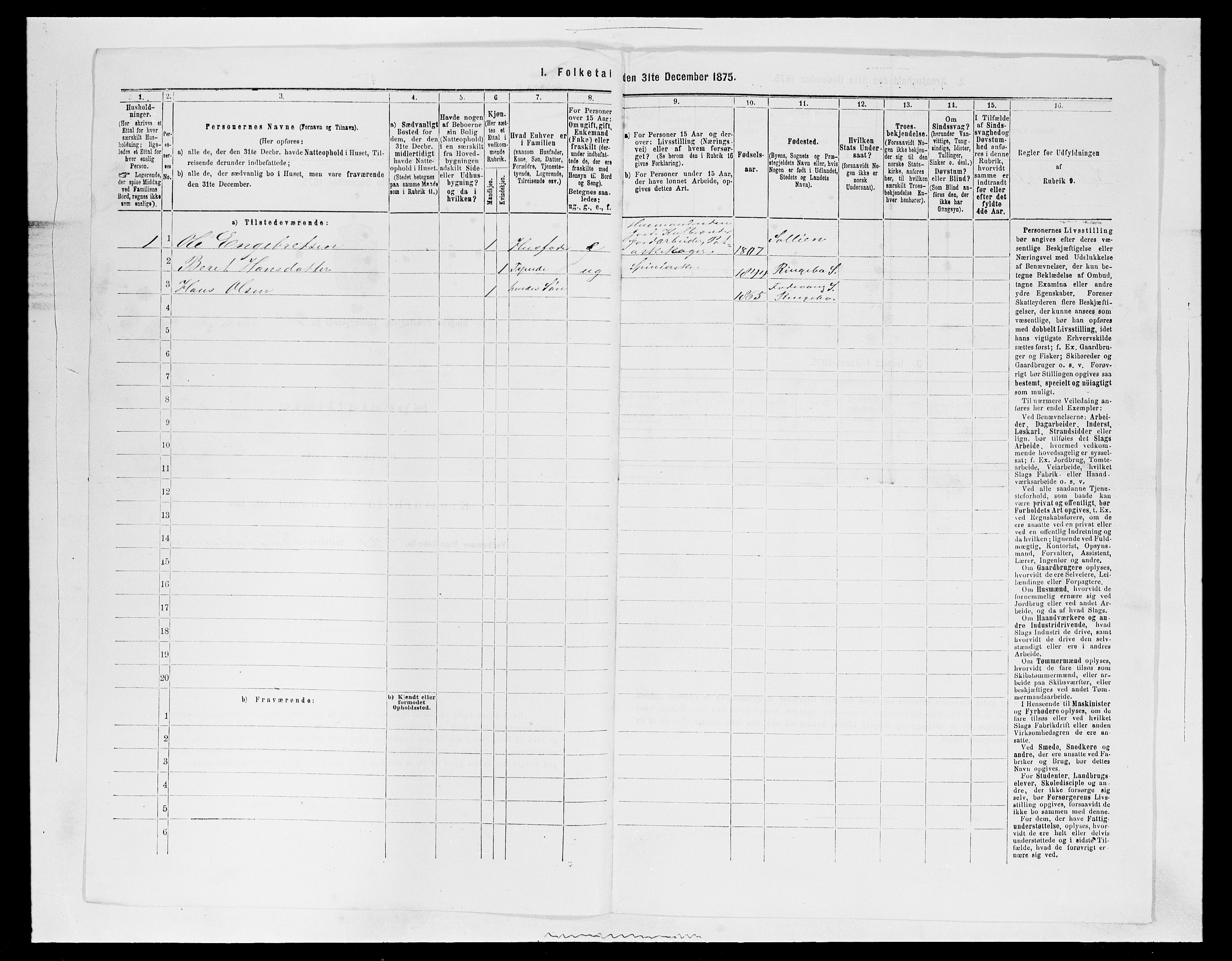 SAH, Folketelling 1875 for 0520P Ringebu prestegjeld, 1875, s. 1277