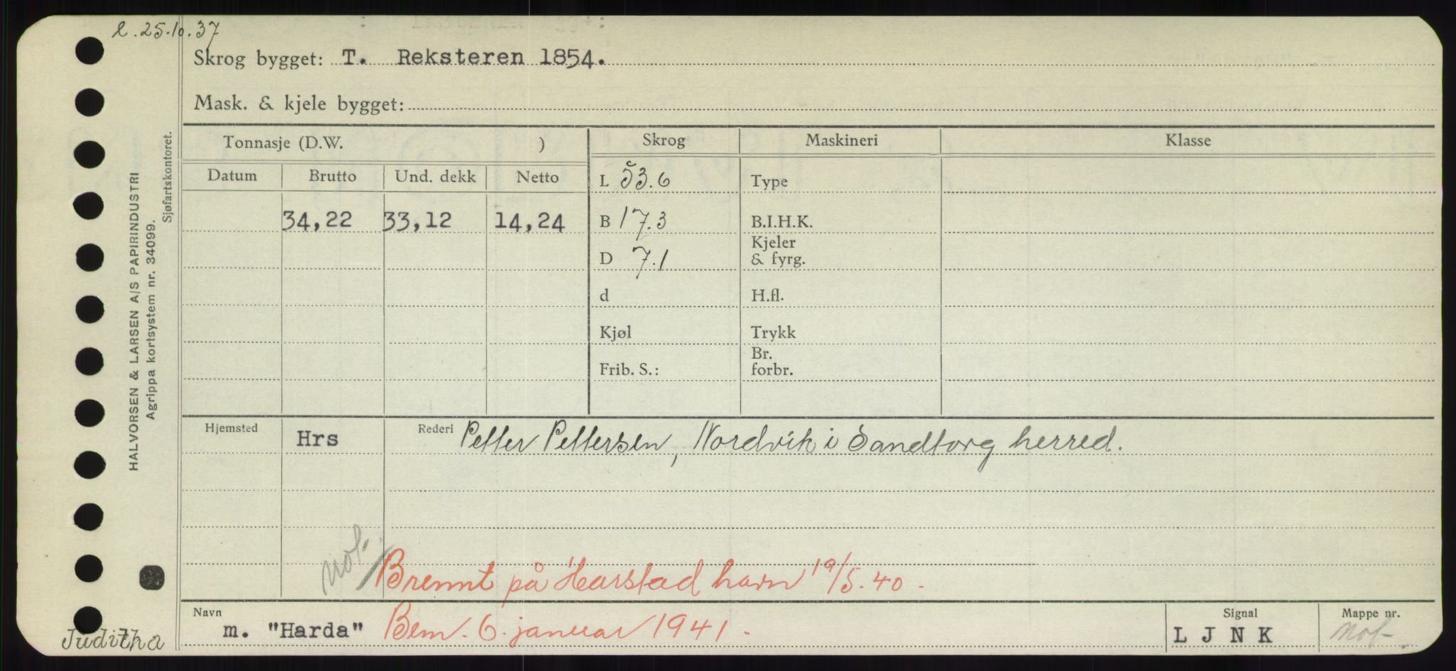 Sjøfartsdirektoratet med forløpere, Skipsmålingen, RA/S-1627/H/Hd/L0014: Fartøy, H-Havl, s. 305