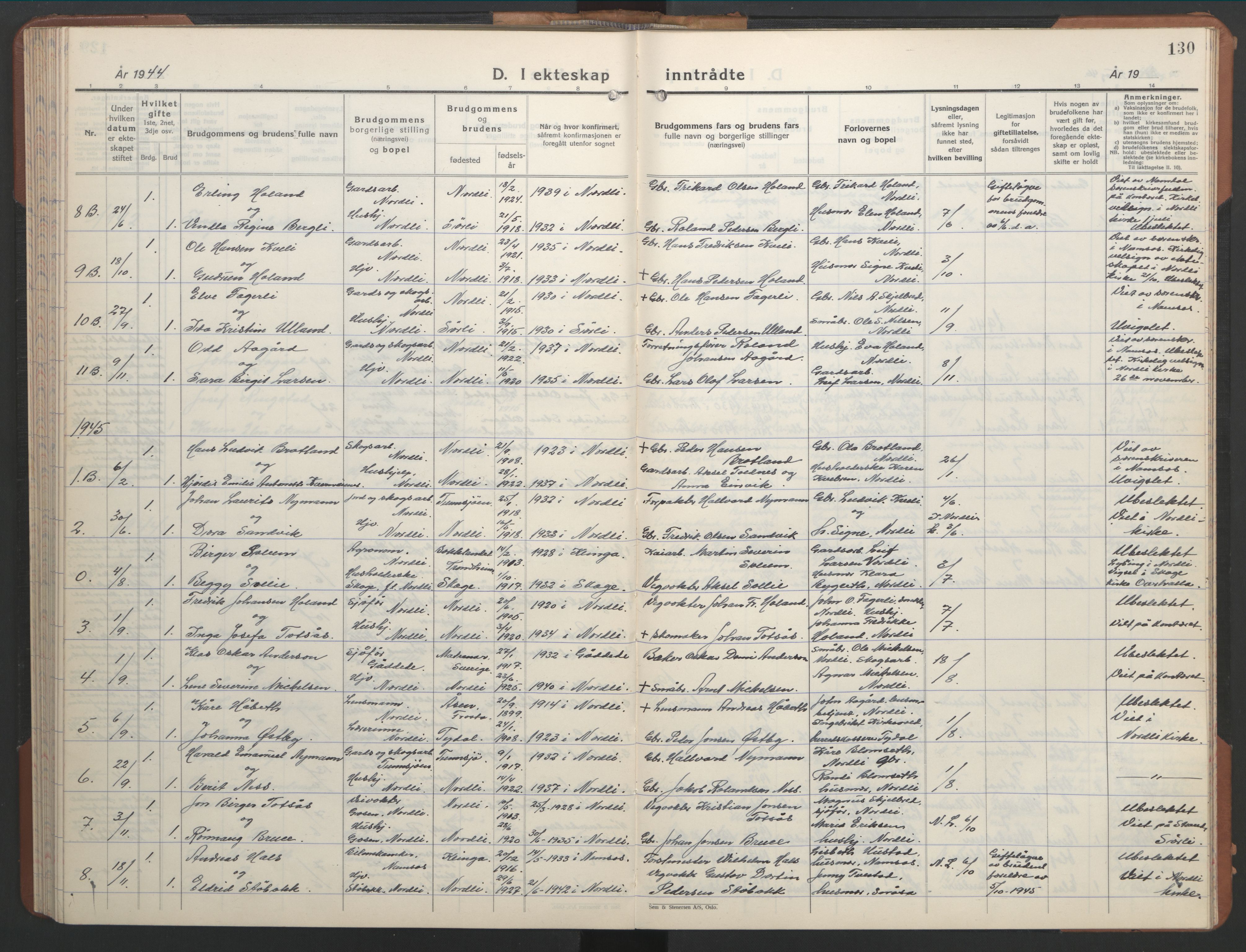 Ministerialprotokoller, klokkerbøker og fødselsregistre - Nord-Trøndelag, SAT/A-1458/755/L0500: Klokkerbok nr. 755C01, 1920-1962, s. 130