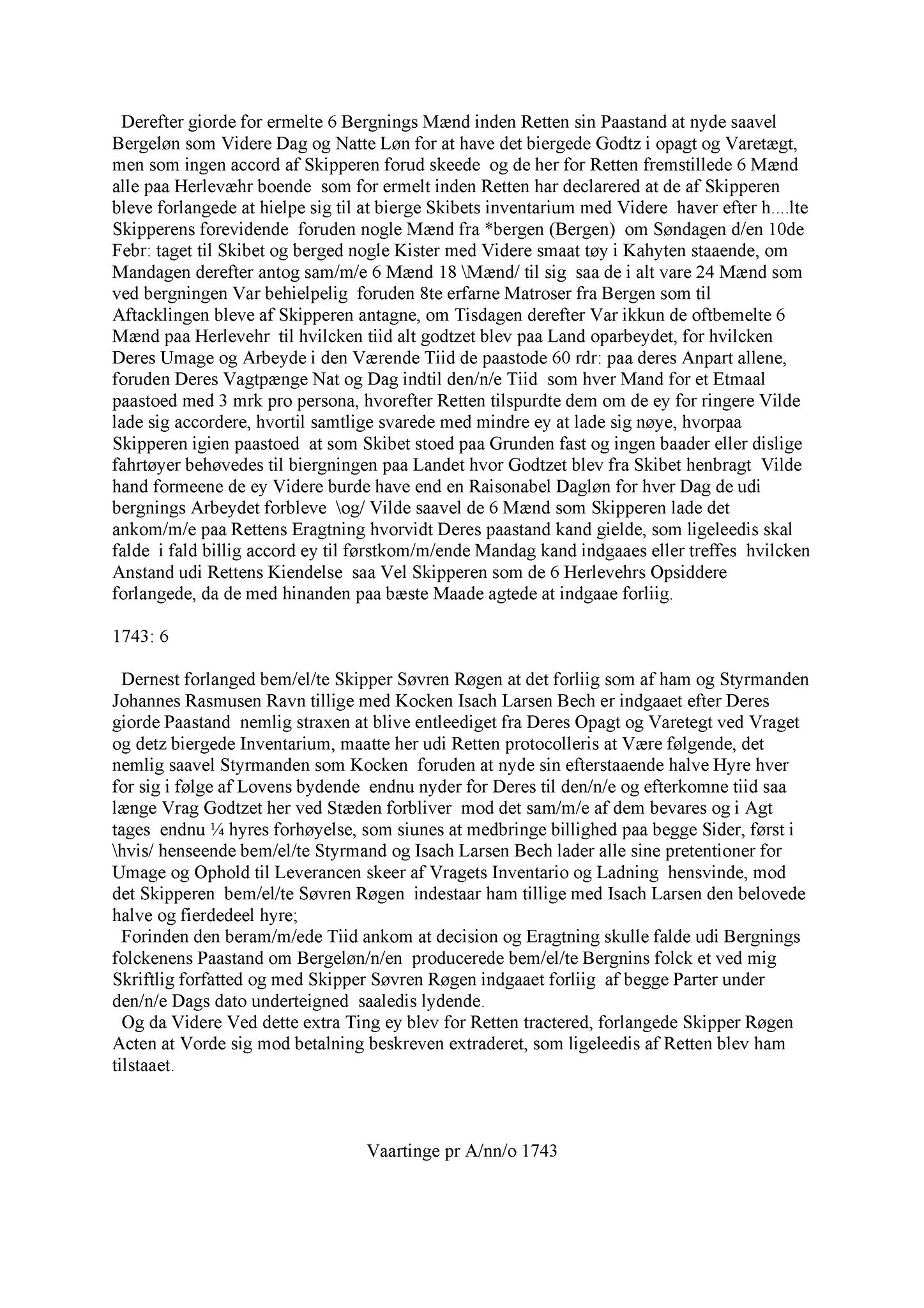 Samling av fulltekstavskrifter, SAB/FULLTEKST/A/12/0143: Nordhordland sorenskriveri, tingbok nr. A 41, 1743-1748