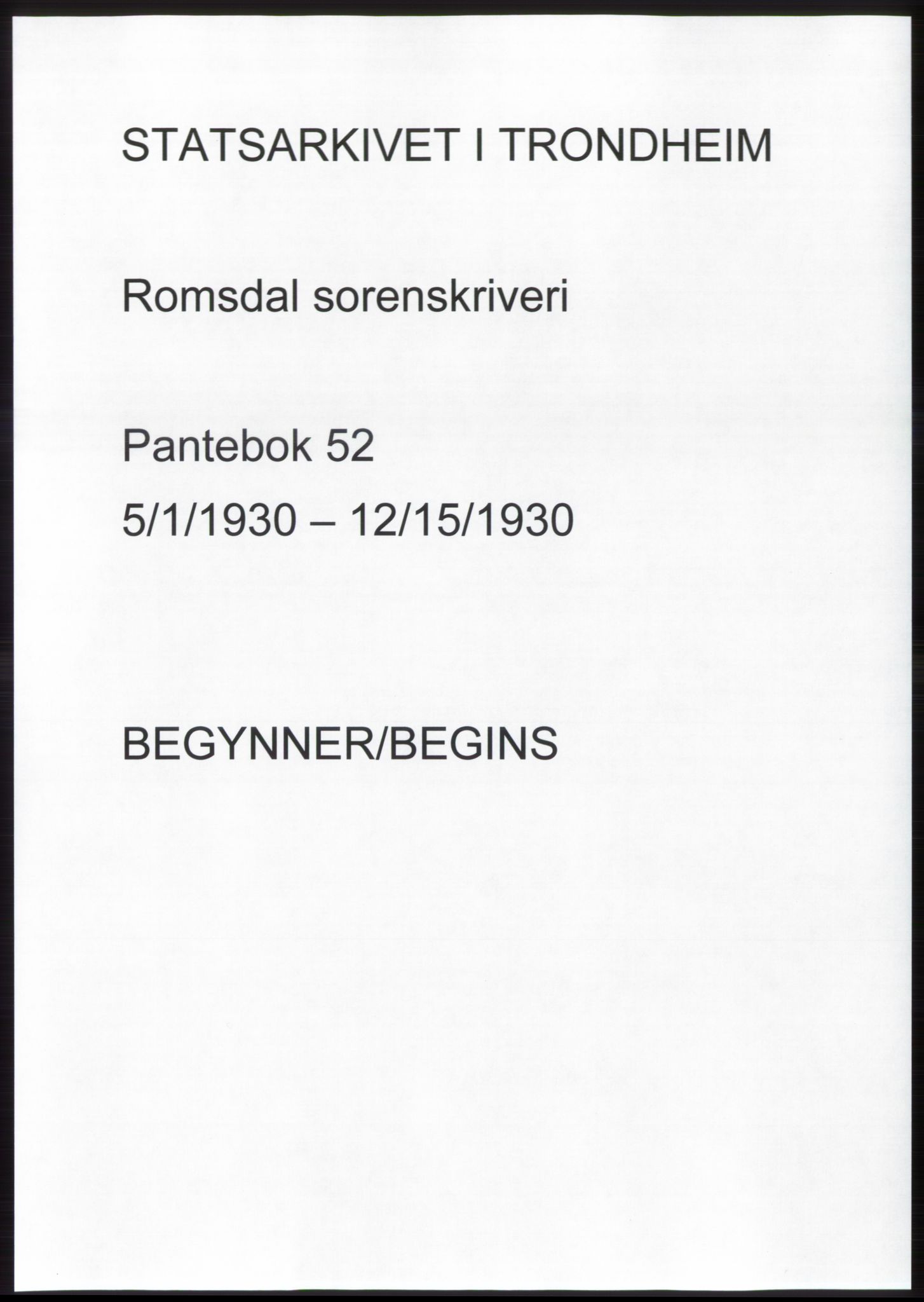 Romsdal sorenskriveri, AV/SAT-A-4149/1/2/2C/L0058: Pantebok nr. 52, 1930-1930, Tingl.dato: 01.05.1930