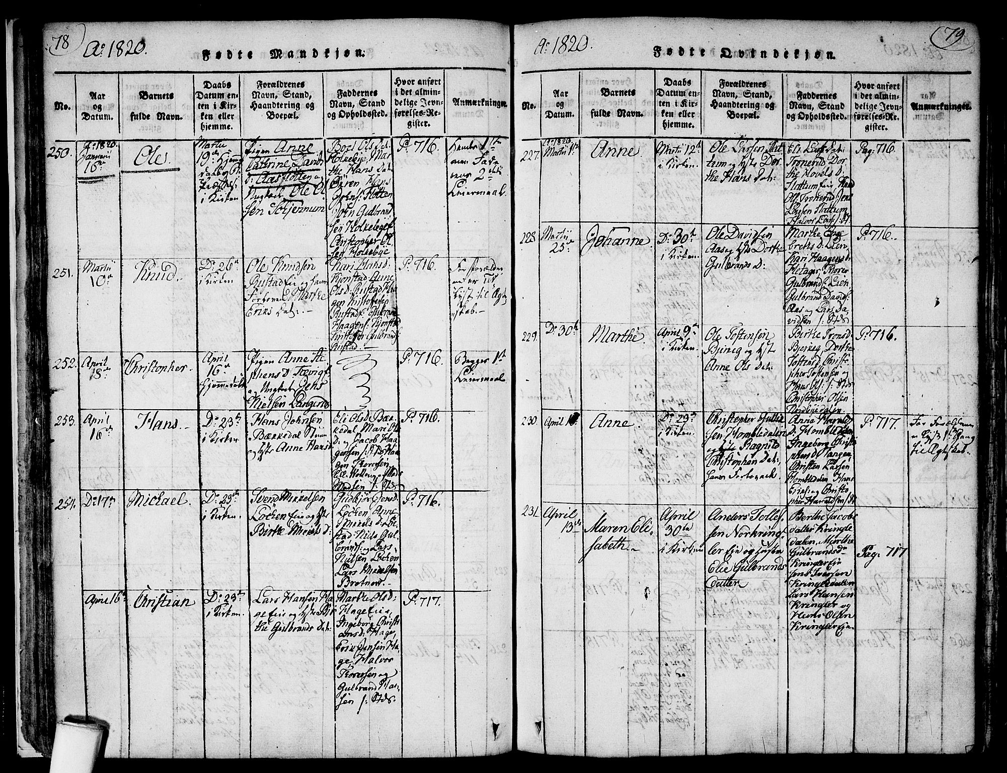 Nannestad prestekontor Kirkebøker, AV/SAO-A-10414a/F/Fa/L0009: Ministerialbok nr. I 9, 1815-1840, s. 78-79