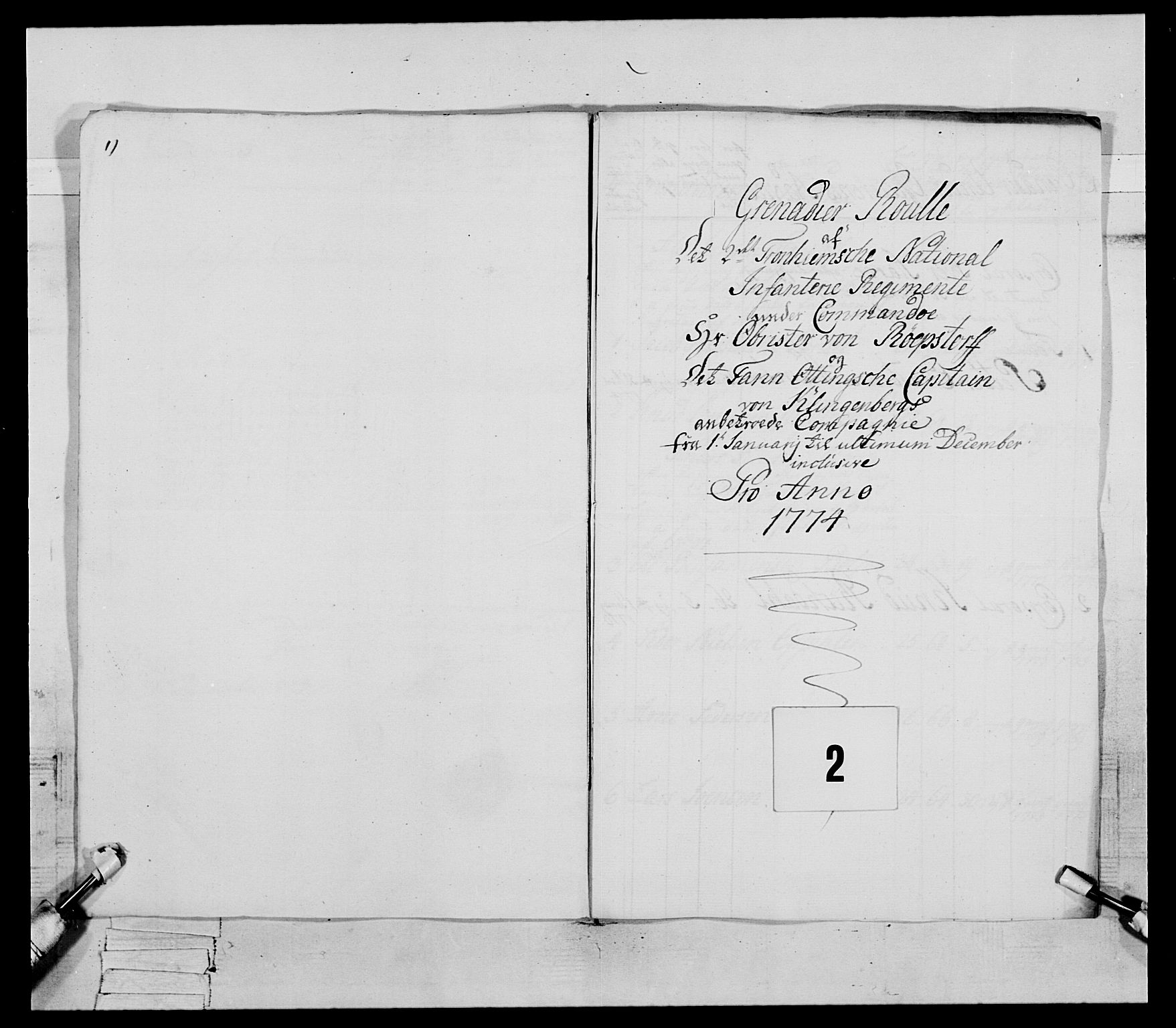 Generalitets- og kommissariatskollegiet, Det kongelige norske kommissariatskollegium, AV/RA-EA-5420/E/Eh/L0077: 2. Trondheimske nasjonale infanteriregiment, 1774-1778, s. 17