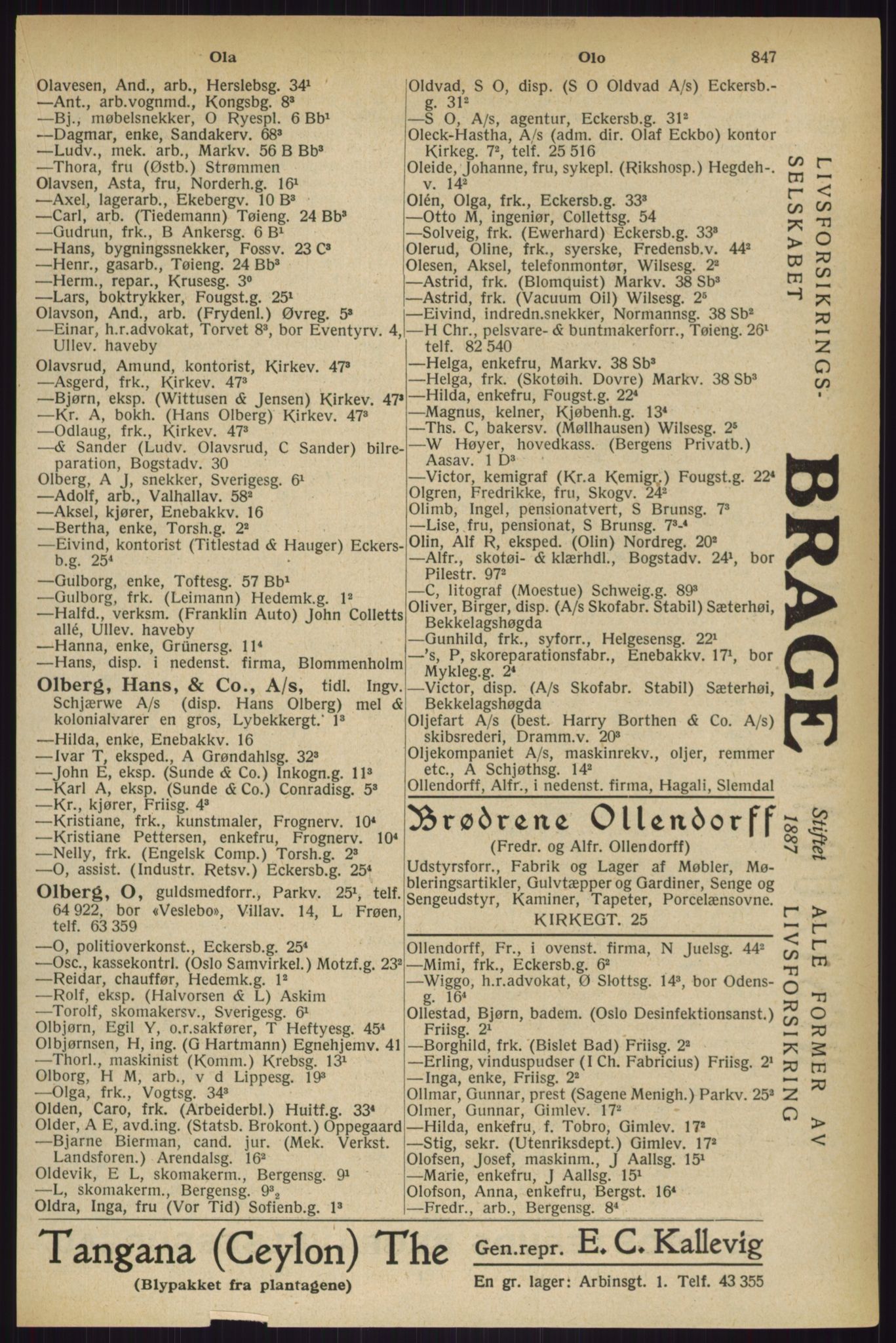 Kristiania/Oslo adressebok, PUBL/-, 1927, s. 847
